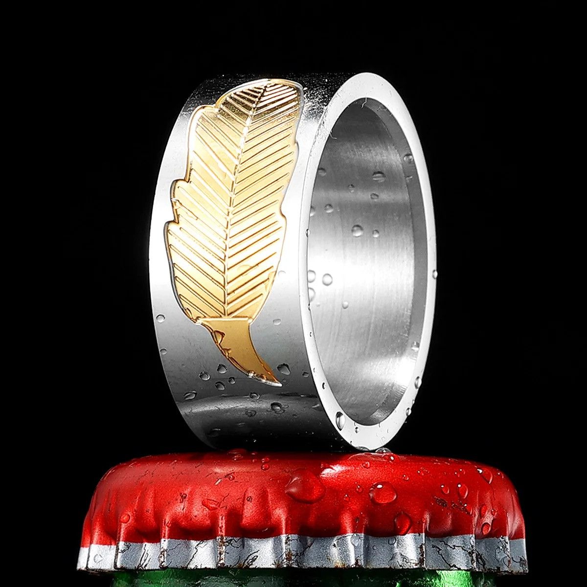 Vintage Sunken Leaves Men Ring Size ONE SIZE - 2 Thumbnail