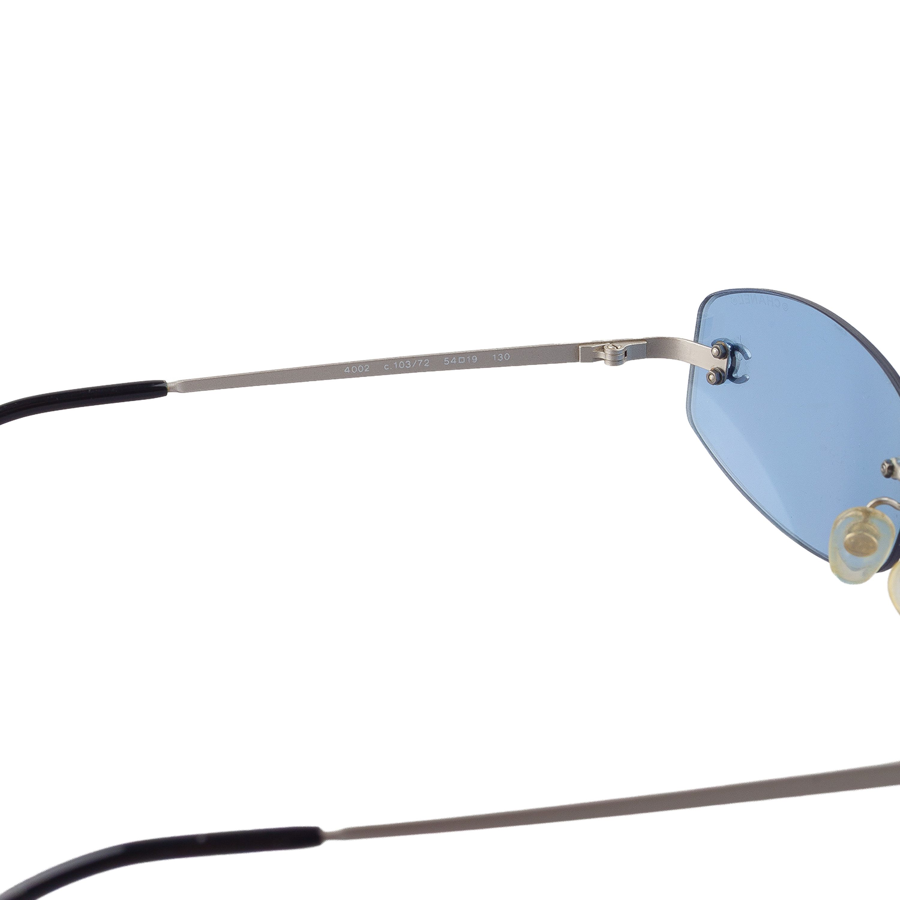 Chanel Chanel 4002 c.103/72 Vintage Blue Oval Sunglasses Size ONE SIZE - 10 Thumbnail