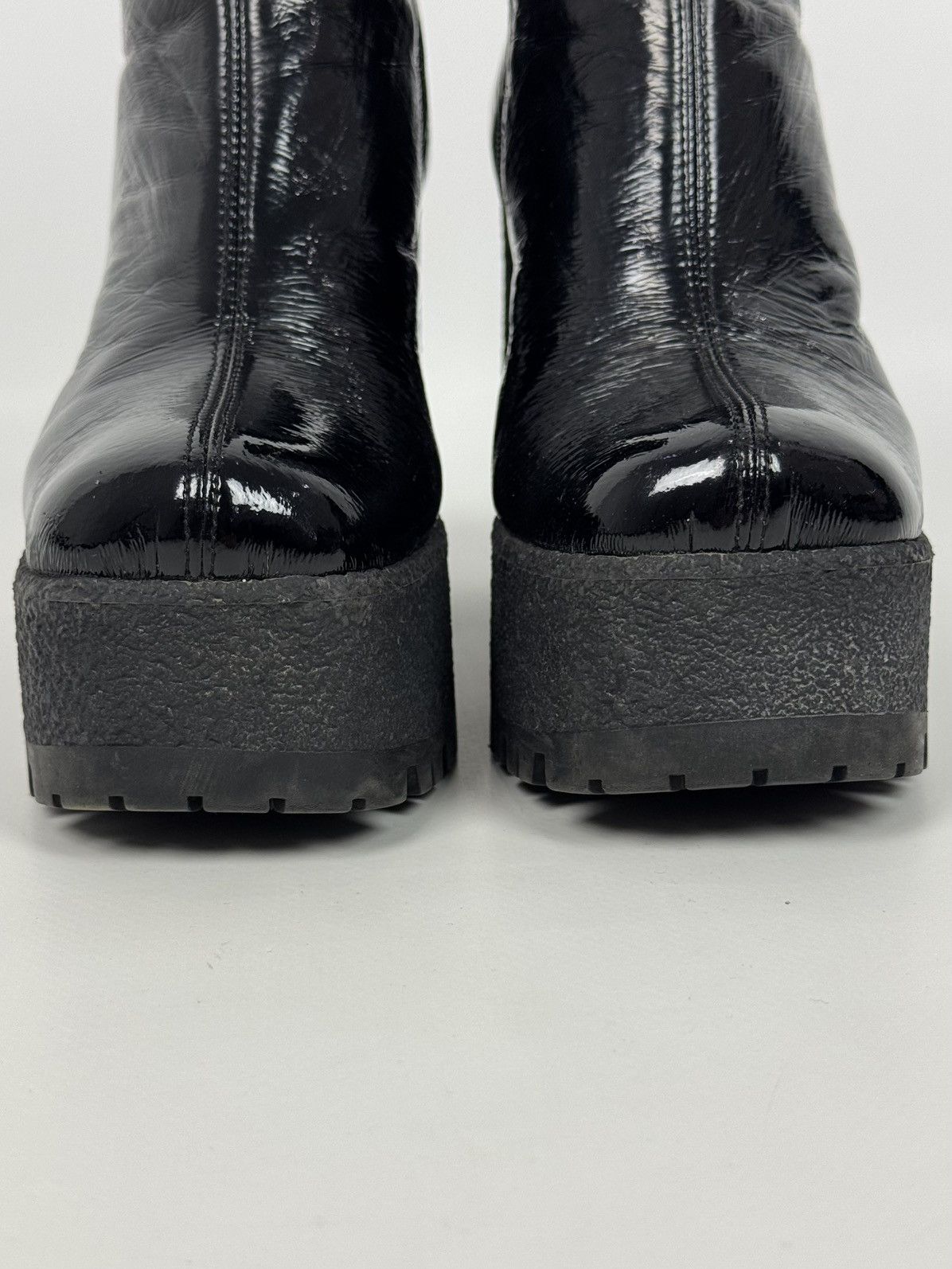 Miu Miu Miu miu by Prada Platform Stretch Chunky Ankle Black Boots Size US 6 / IT 36 - 5 Thumbnail