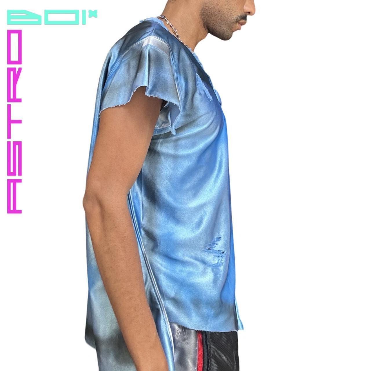 Other ASTROBOI* Blue Airbrushed Ripped Sports T-shirt - Large Size US L / EU 52-54 / 3 - 3 Thumbnail