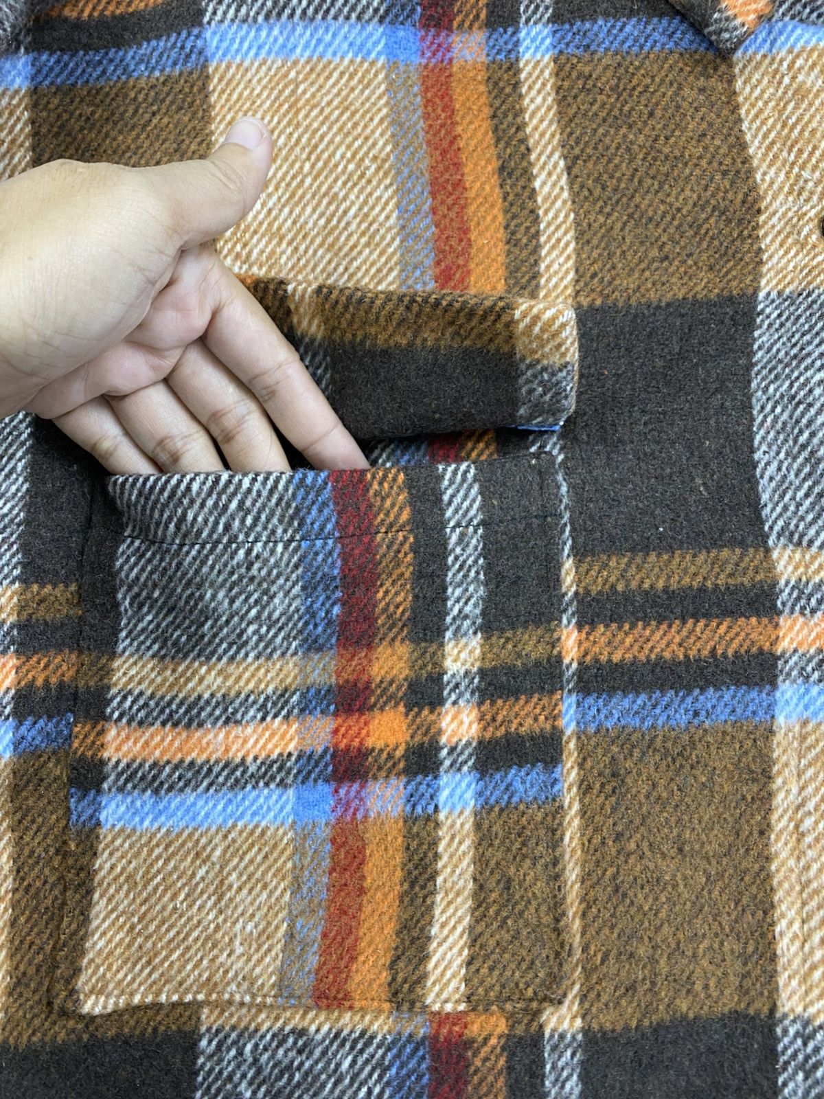 Japanese Brand × Vintage Vintage Spray Premium Japan Orange Checked Flannel Size US L / EU 52-54 / 3 - 8 Thumbnail