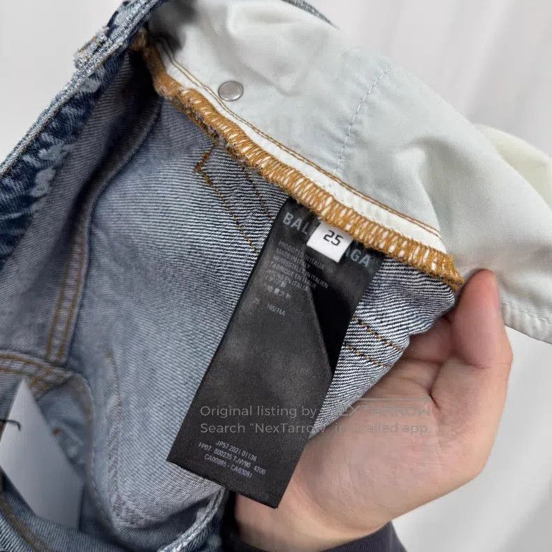 Balenciaga Balenciaga size M Cursive letter all-over print jeans Size 25" / US 0 / IT 36 - 6 Thumbnail