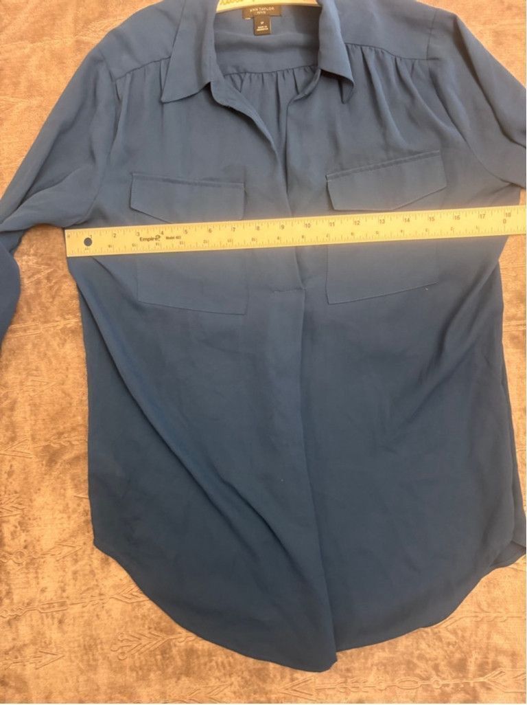 Ann Taylor Women's Ann Taylor Blouse Size SP Blue Size XS / US 0-2 / IT 36-38 - 2 Thumbnail