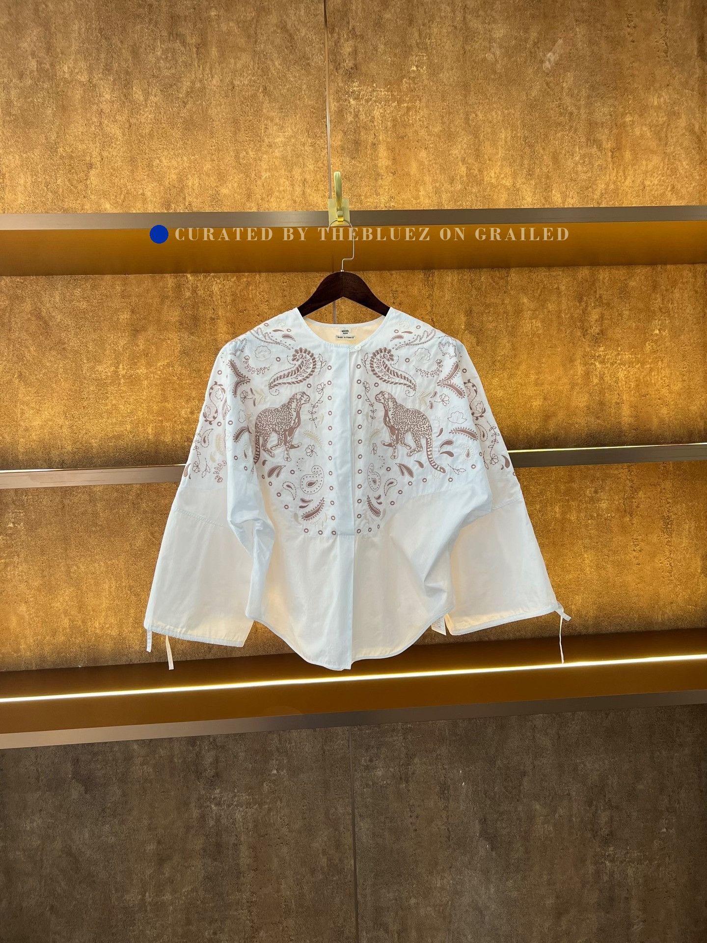 Hermes Hermes Heavy Embroidery Waist-Cinched Shirt Size XXS / US 00 / IT 34 - 1 Thumbnail