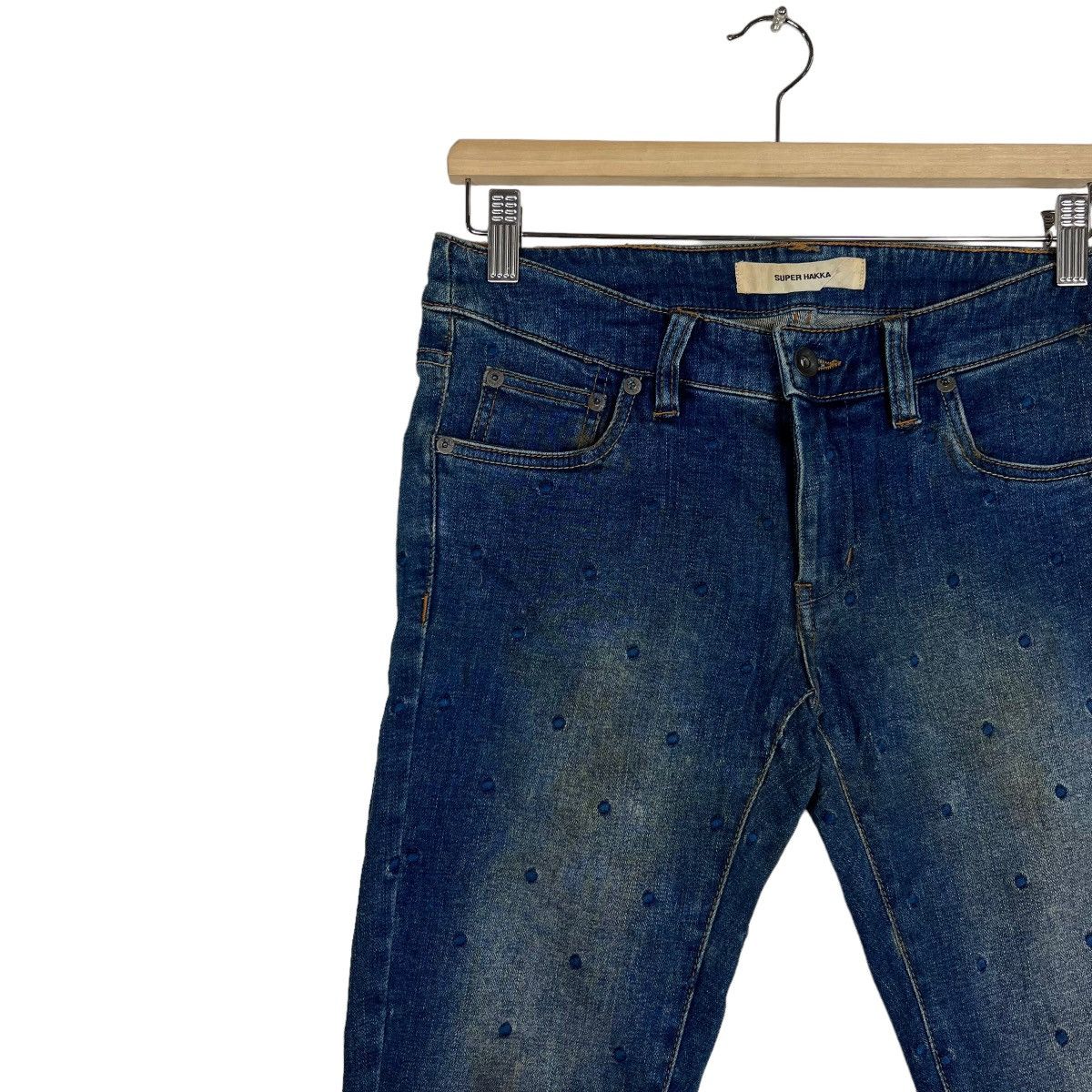 Issey Miyake 🔥 SUPER HAKKA POLKADOT SKINNY JEANS Size US 30 / EU 46 - 6 Thumbnail