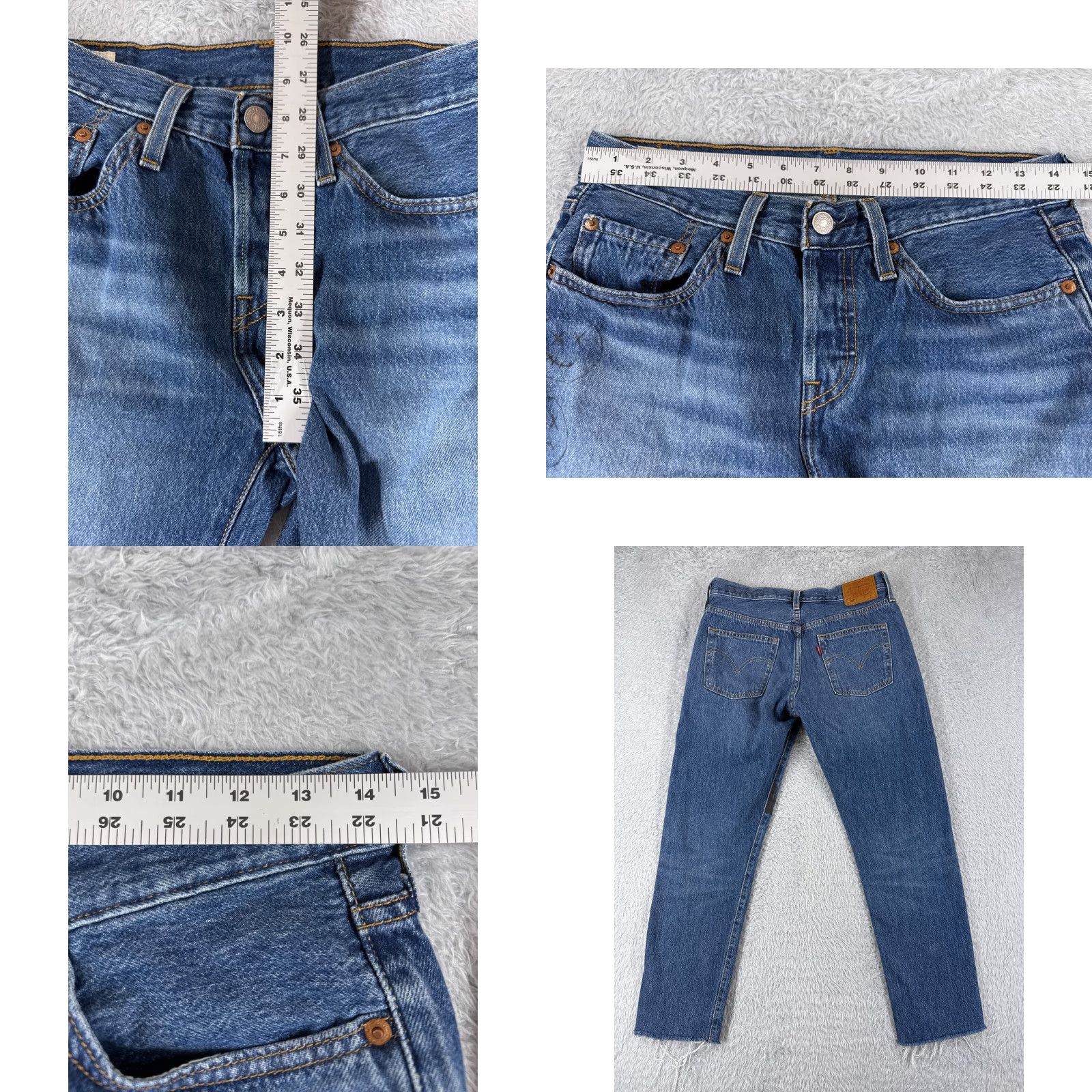 Levi's Levis Jeans Womens 27 Blue Denim 501 XX Tapered Slim Regular 5-Pocket Denim Blue Size 27" / US 4 / IT 40 - 9 Thumbnail