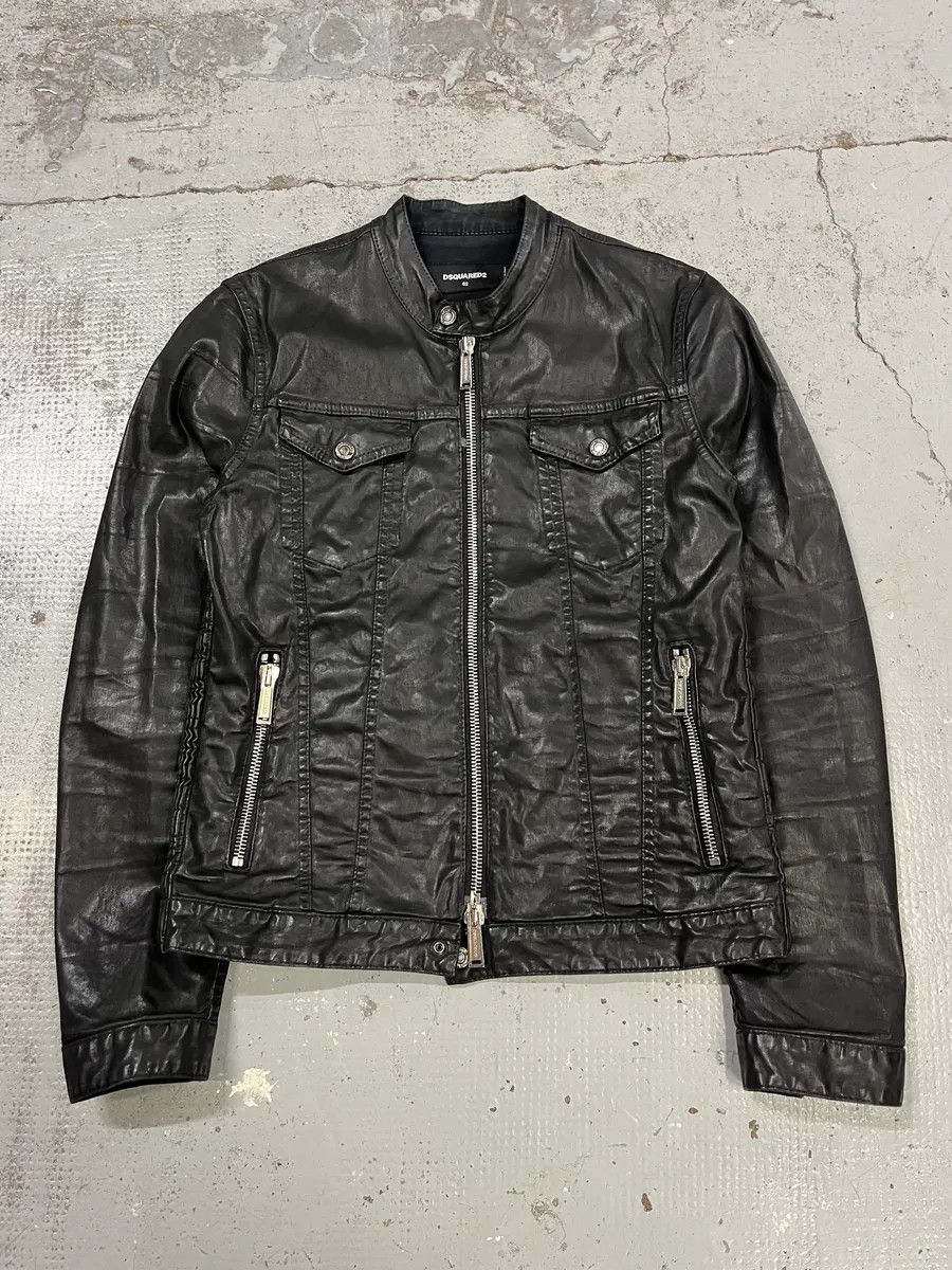 Dsquared2 AW2015 Dsquared2 Biker Waxed Black Jacket Size US M / EU 48-50 / 2 - 4 Thumbnail