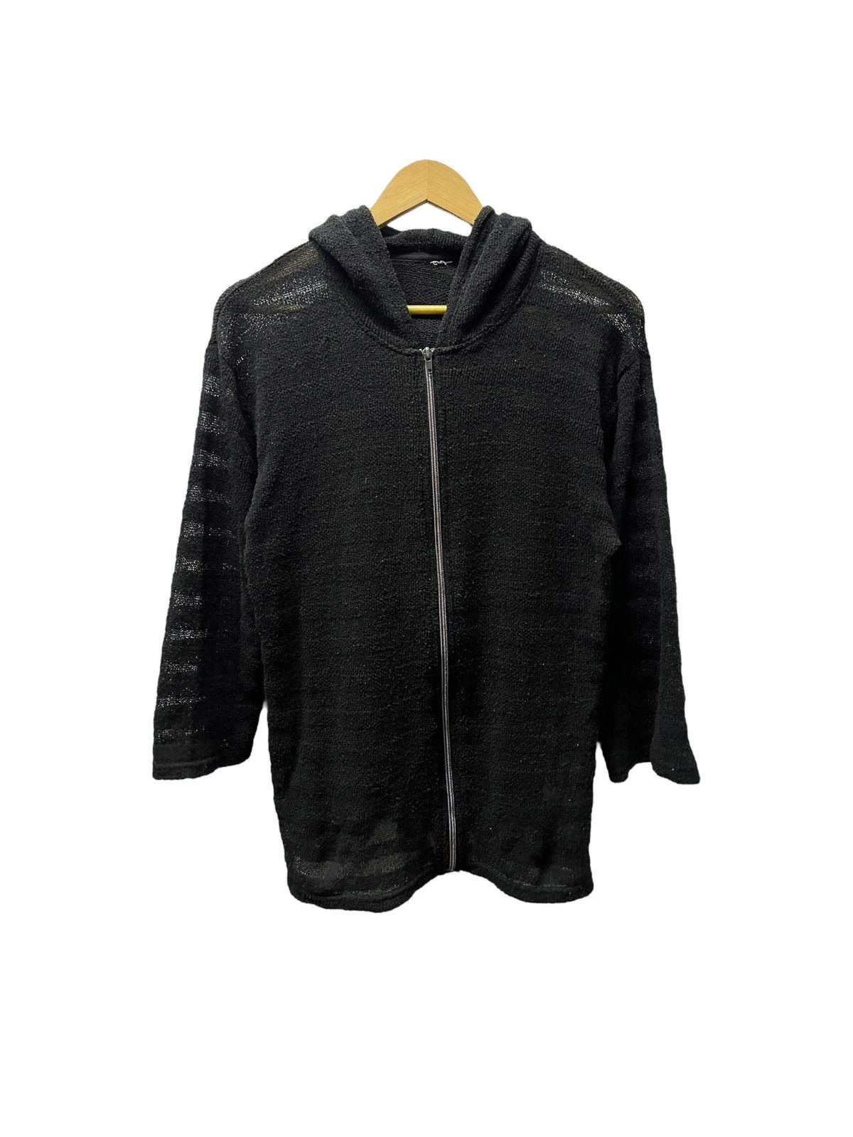 image of Hysteric Glamour x If Six Was Nine Seditionaries See-Through Knit Mesh Hooded in Black (Size Medium