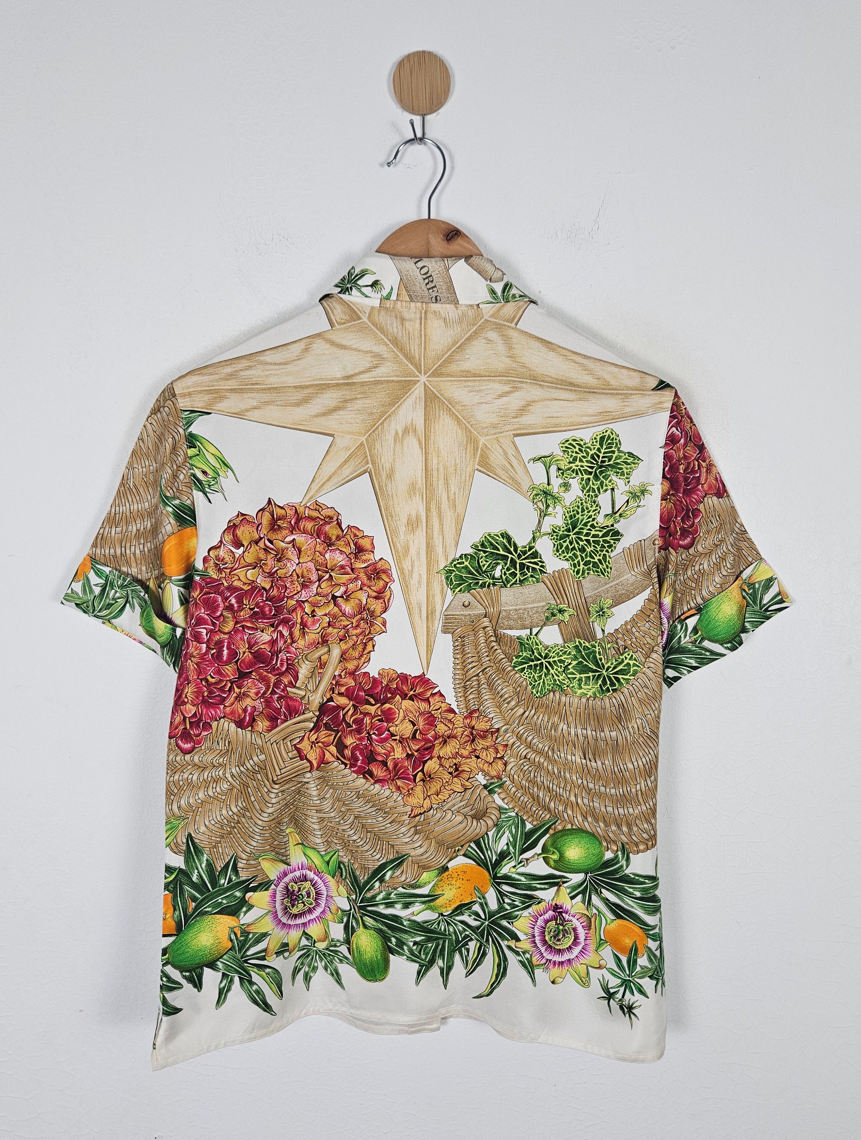 Hermes Hermes Botanical fruit motive Silk Shirt Size US M / EU 48-50 / 2 - 2 Thumbnail