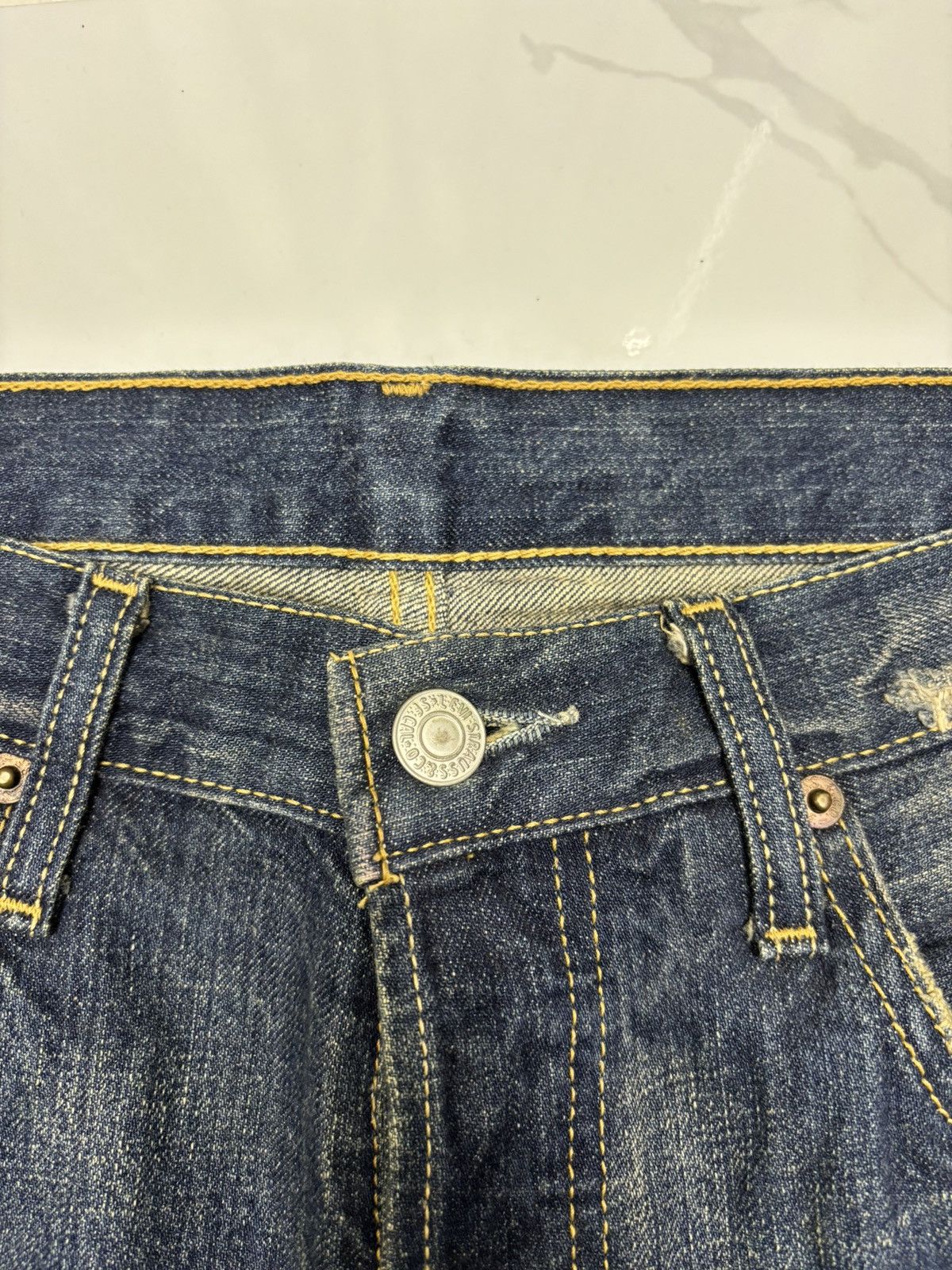 Kapital Levis 501 Mud Wash Japan Distressed Denim Jeans Size US 32 / EU 48 - 9 Thumbnail