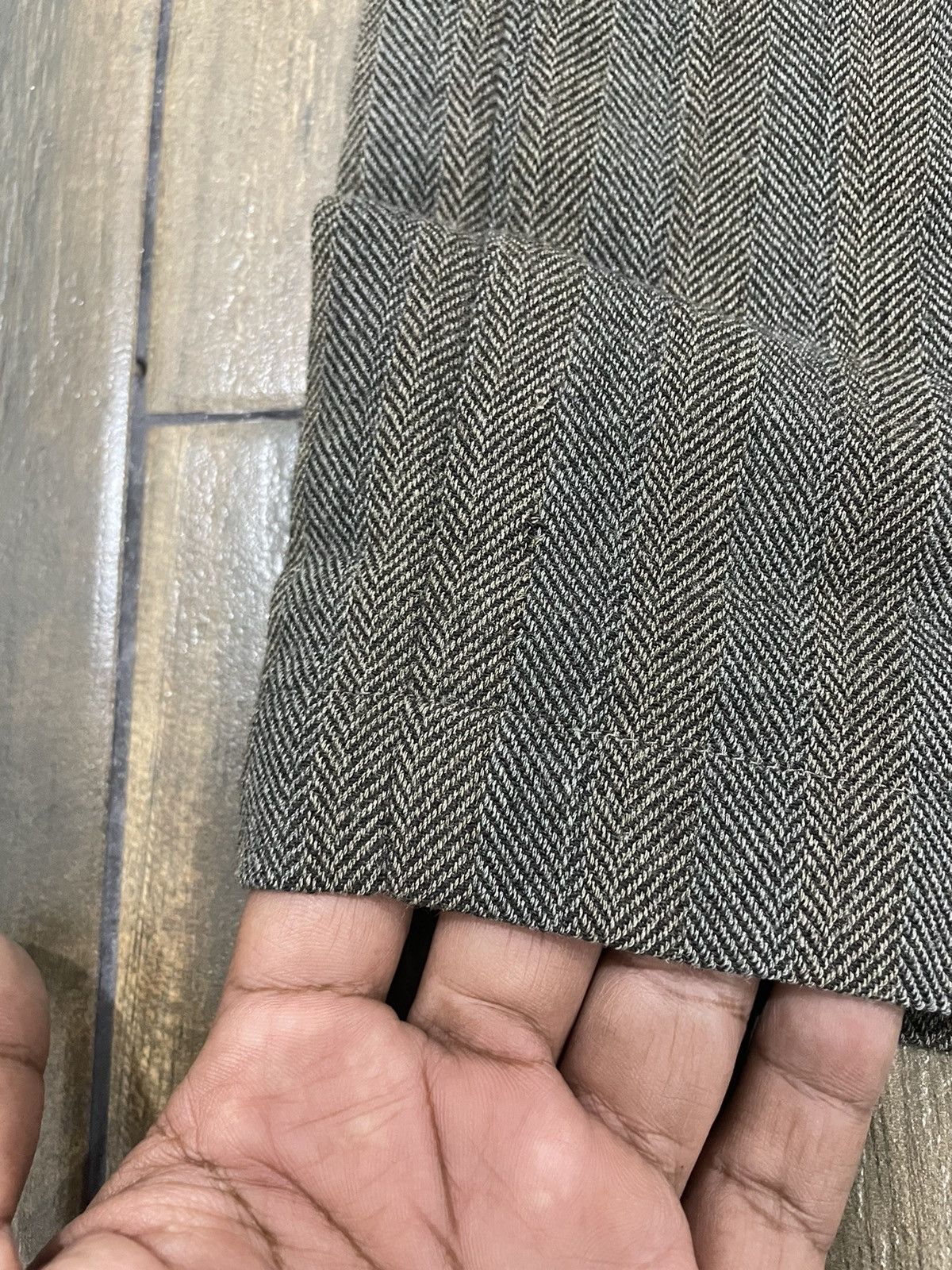 Dries Van Noten High Waist Grey Wool Herringbone Wide Cargo Pants Trousers Size US 31 - 11 Thumbnail