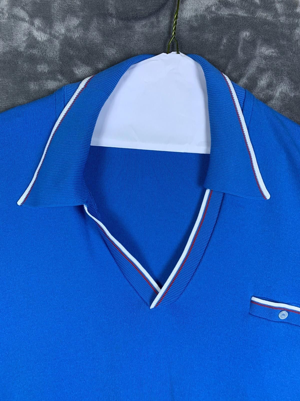 Designer 60s BAN LON HILLSDALE SS POLO Mens XL Royal Wht/Red Trim 279 Size US XL / EU 56 / 4 - 3 Thumbnail