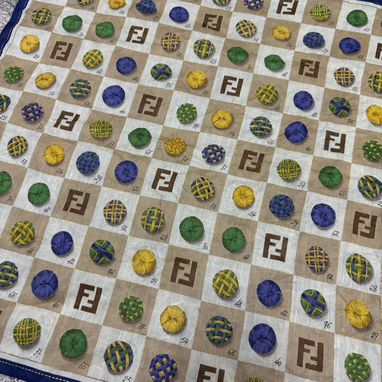 Fendi Vtg Fendi Zucca Monogram Button Print Handkerchief Bandana Size ONE SIZE - 2 Thumbnail