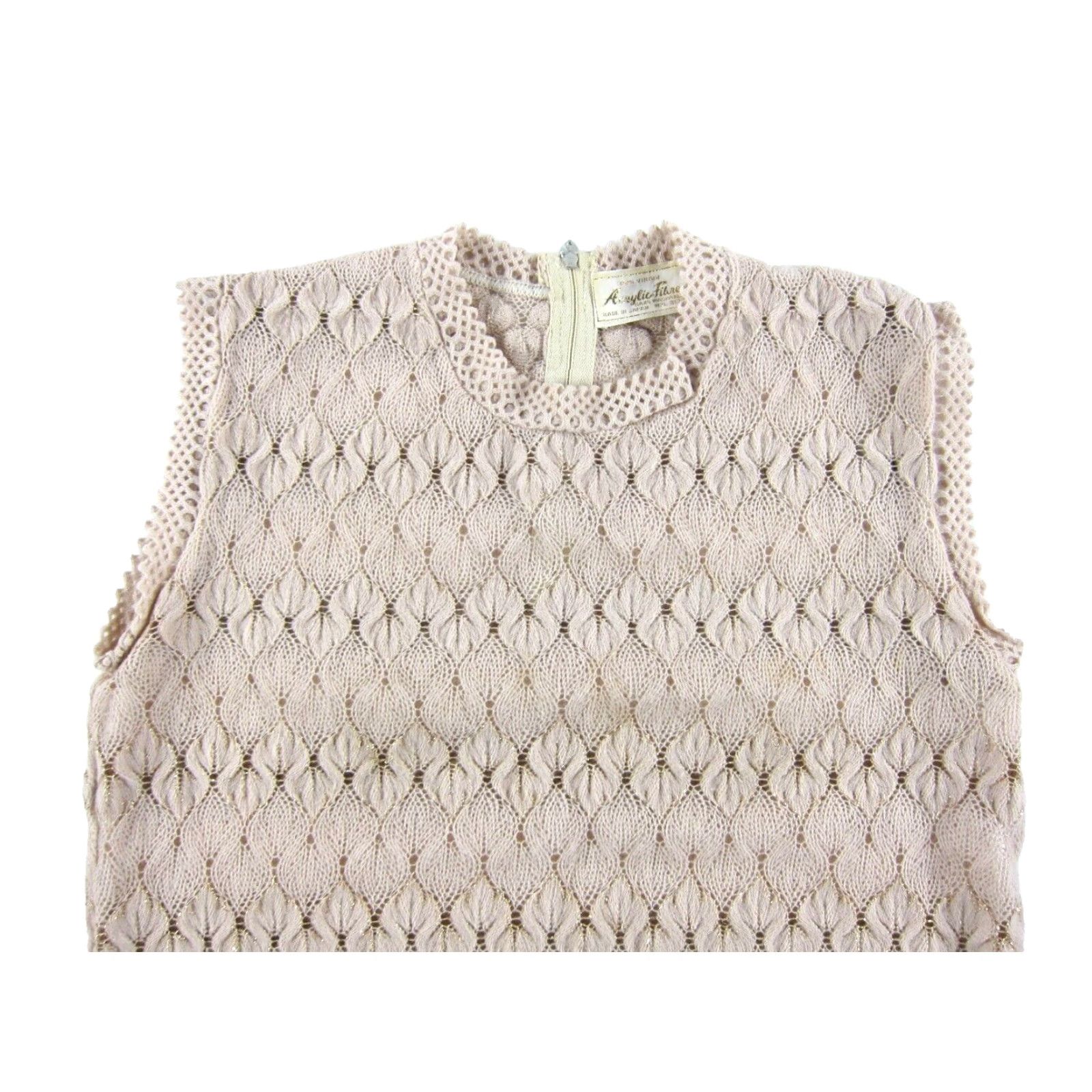Pinko VTG Acrylic-Fibre Made In Japan Pink Gold Sleeveless Vest Sweater Women Small Size S / US 4 / IT 40 - 5 Thumbnail