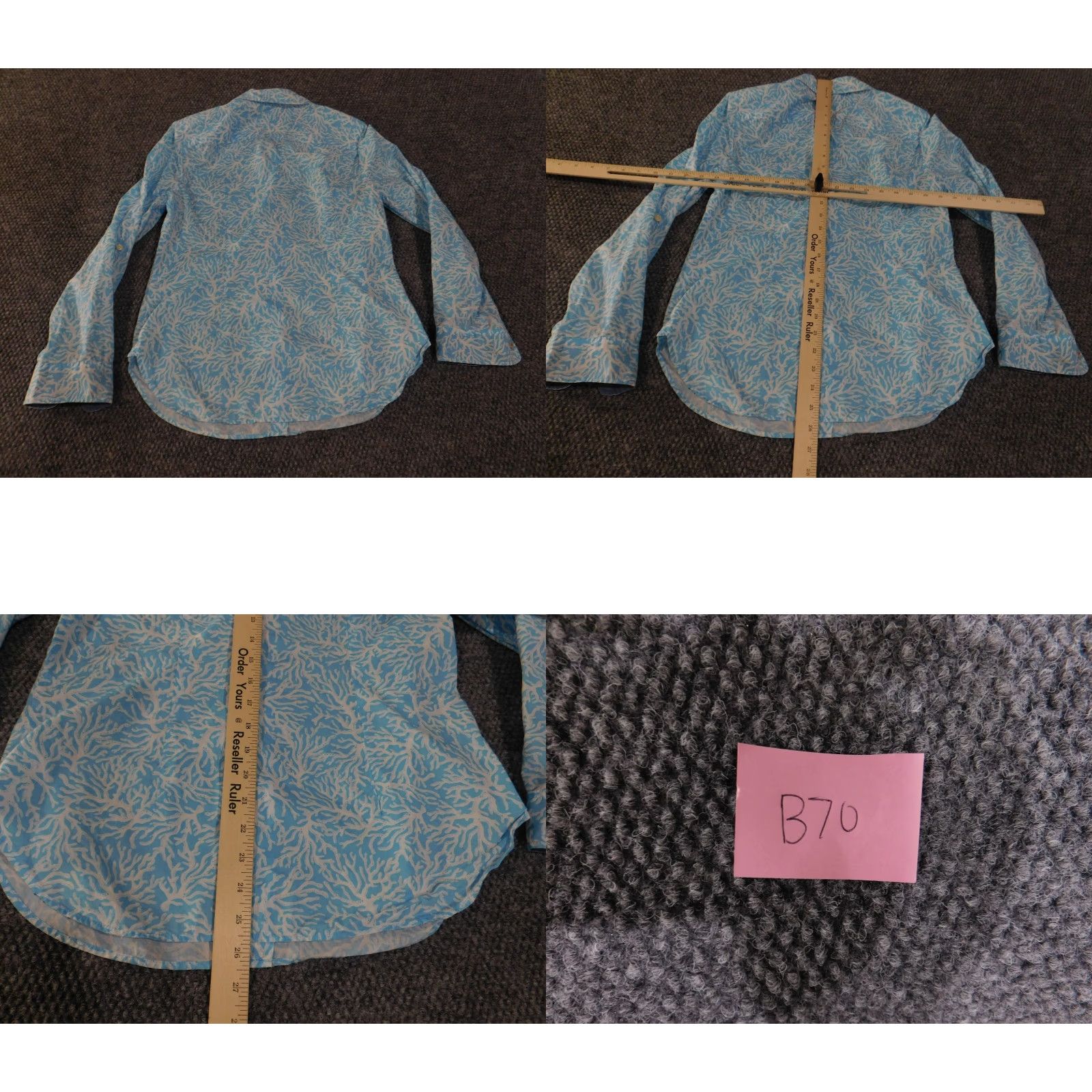 Talbots Talbots Shirt Womens Small Blue White Coral Print Button Front Long Sleeve Cotto Size S / US 4 / IT 40 - 9 Thumbnail