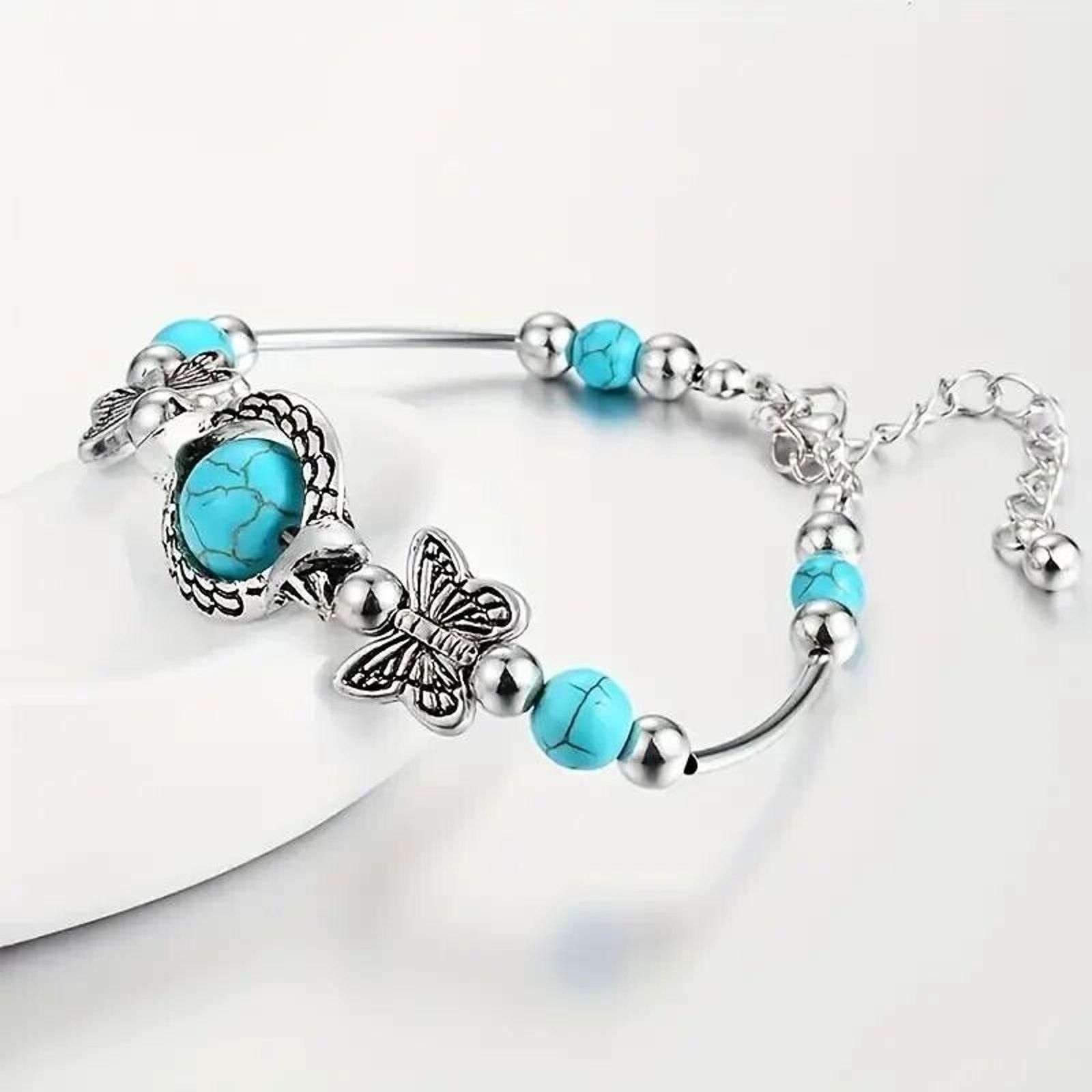 Other Faux Turquoise Butterfly Bracelet • Native American Style Size ONE SIZE - 4 Thumbnail