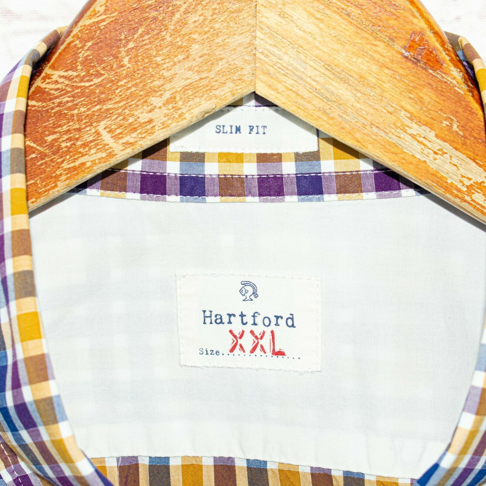 Hartford Hartford Size 2XL Slim Fit Button up Shirt Yellow Blue Check Size US XXL / EU 58 / 5 - 5 Thumbnail
