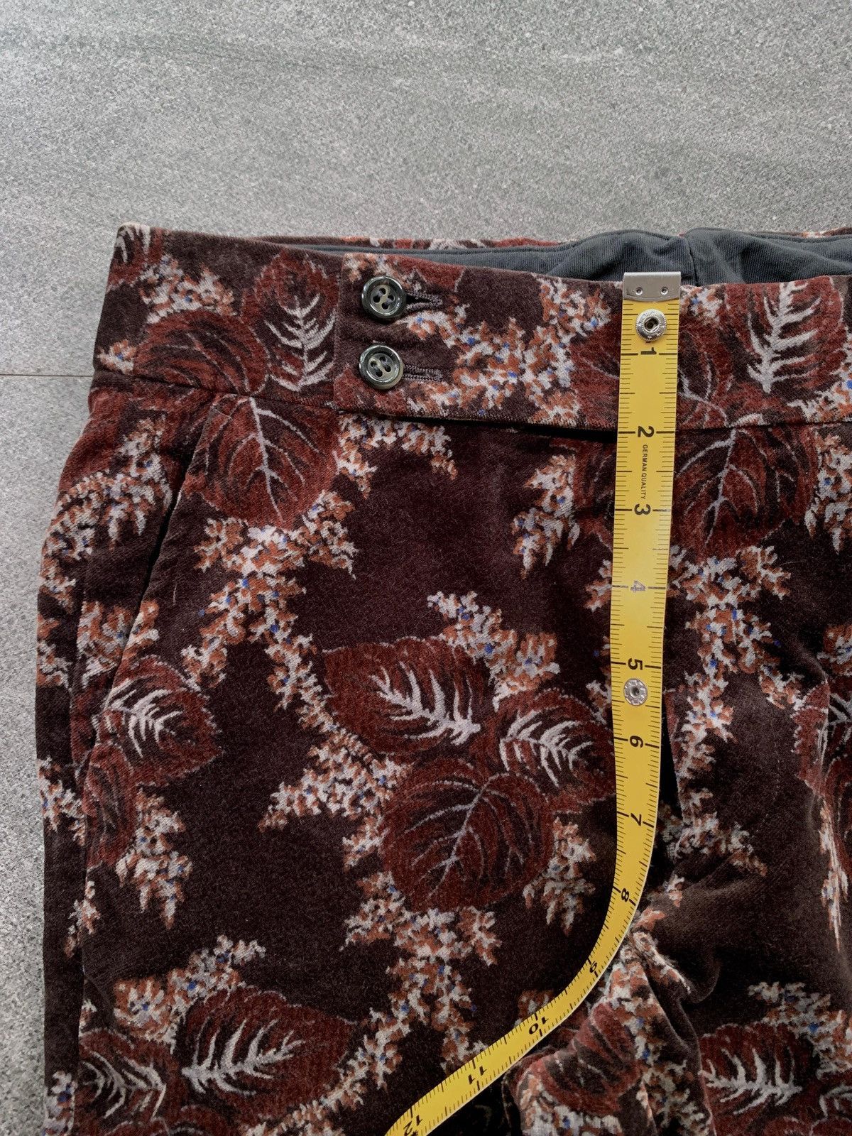 Comme des Garcons FREE TAX! 2001 Floral Velvet Patterned Flared Trousers Size US 29 - 18 Thumbnail