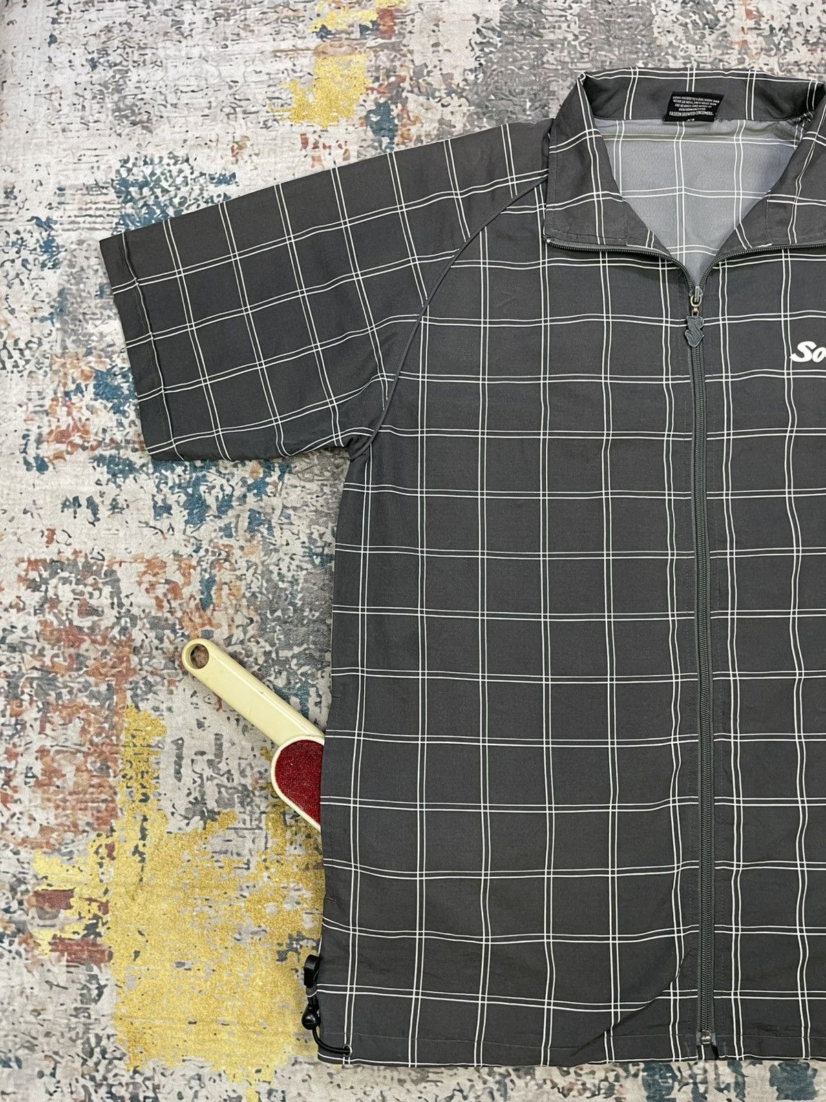 Southpole Soul Checkered Zip Up Open Collar Over Shirt Size US L / EU 52-54 / 3 - 6 Thumbnail