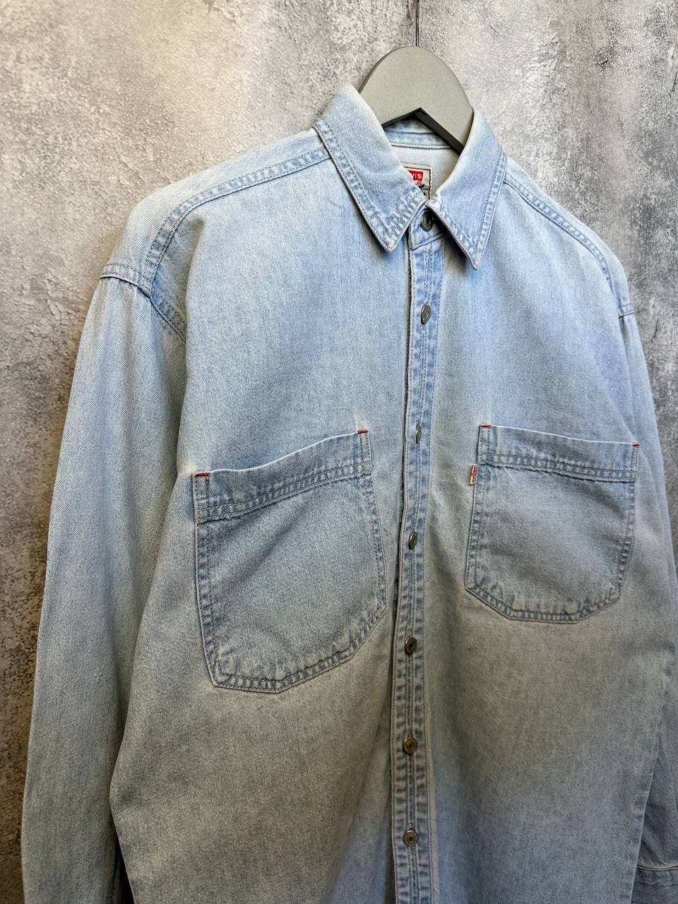Levi's Vintage Clothing Levi's Denim Work Shirt with Blank Tab Rare 80s/90s Vintage Size US XL / EU 56 / 4 - 4 Thumbnail