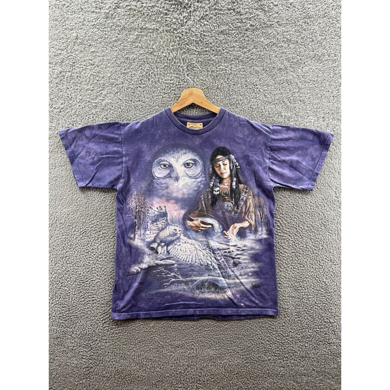 The Mountain Mountain 2000 Purple Tie Dye Native American Owl Vintage Tee Size US M / EU 48-50 / 2 - 1 Thumbnail