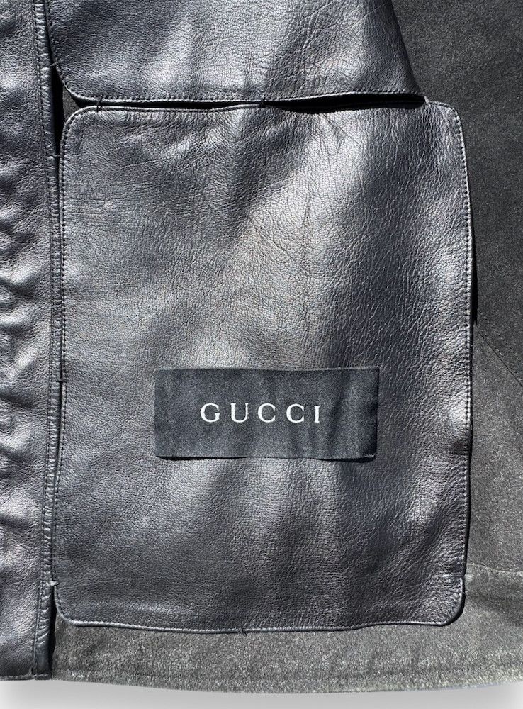 Gucci GUCCI Tom Ford Biker Café Leather Jacket Black Mens 52 42 L Size US L / EU 52-54 / 3 - 7 Thumbnail