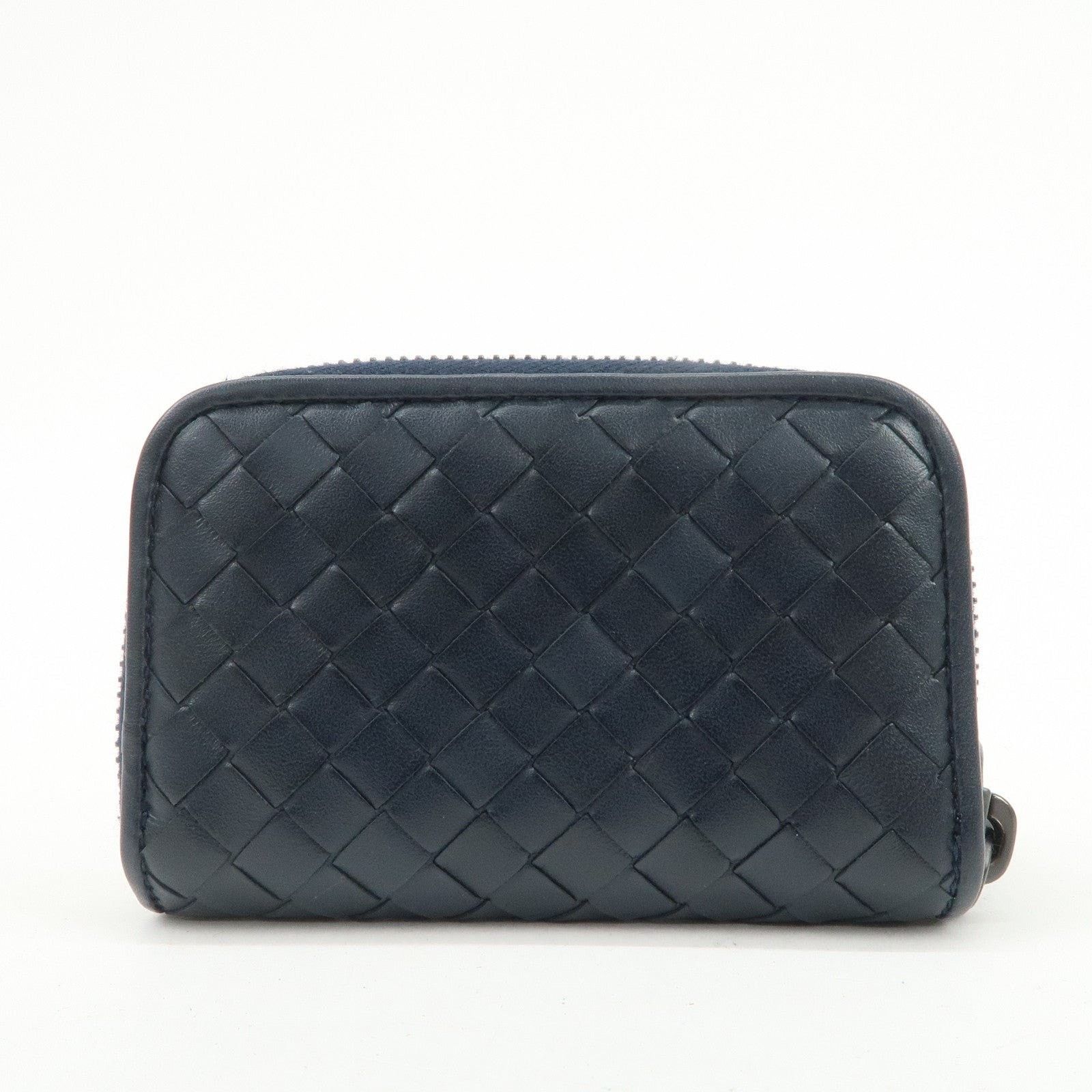 Bottega Veneta Bottega Veneta Intrecciato Lambskin Coin Purse Navy Size ONE SIZE - 2 Thumbnail