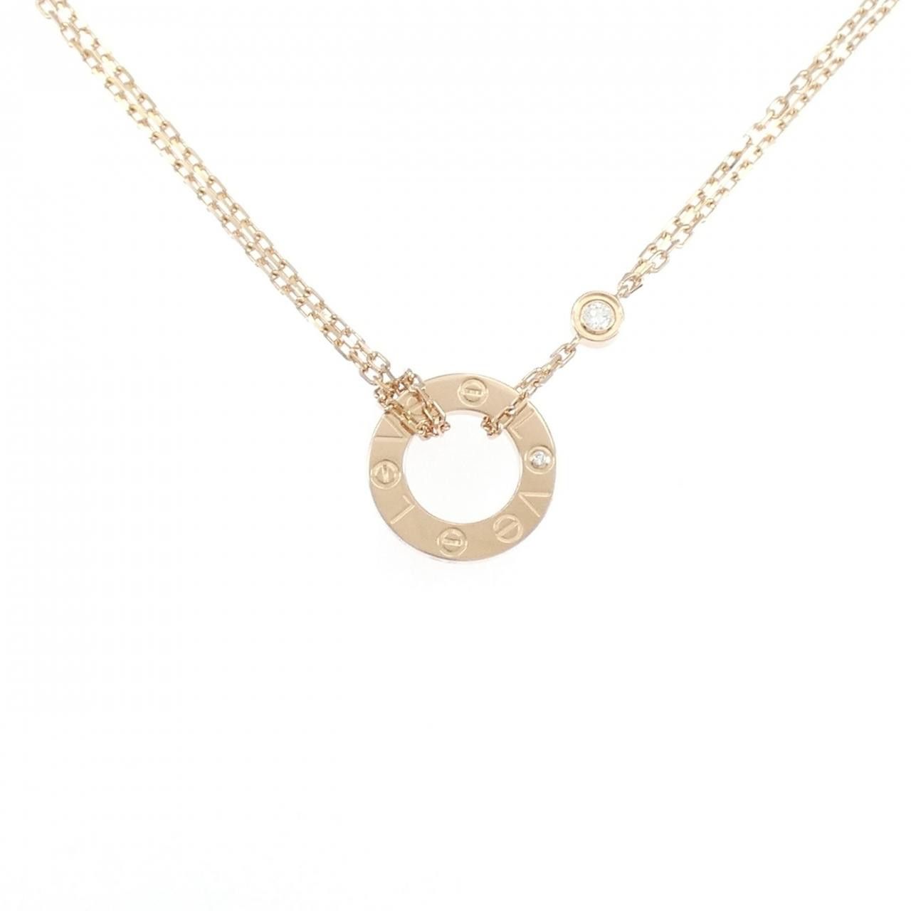 Cartier Cartier Love 750 Pink Gold Diamond Necklace Crocodile skin Necklace B7224509 DUTY FREE for USA