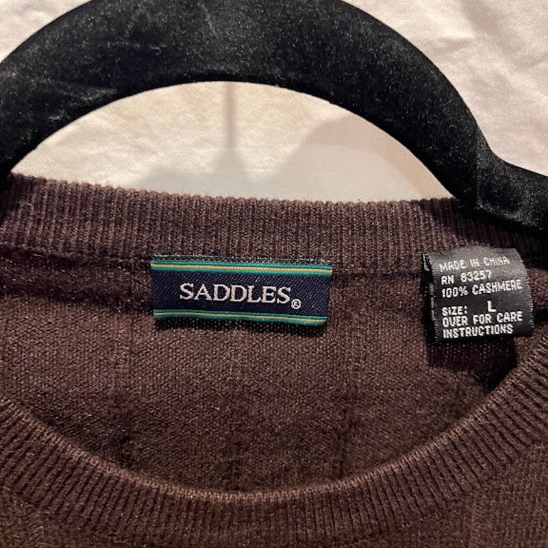 Vintage NWOT Saddles Sweater Jumper Cashmere Mens Crew Neck Sz L Size US L / EU 52-54 / 3 - 3 Thumbnail