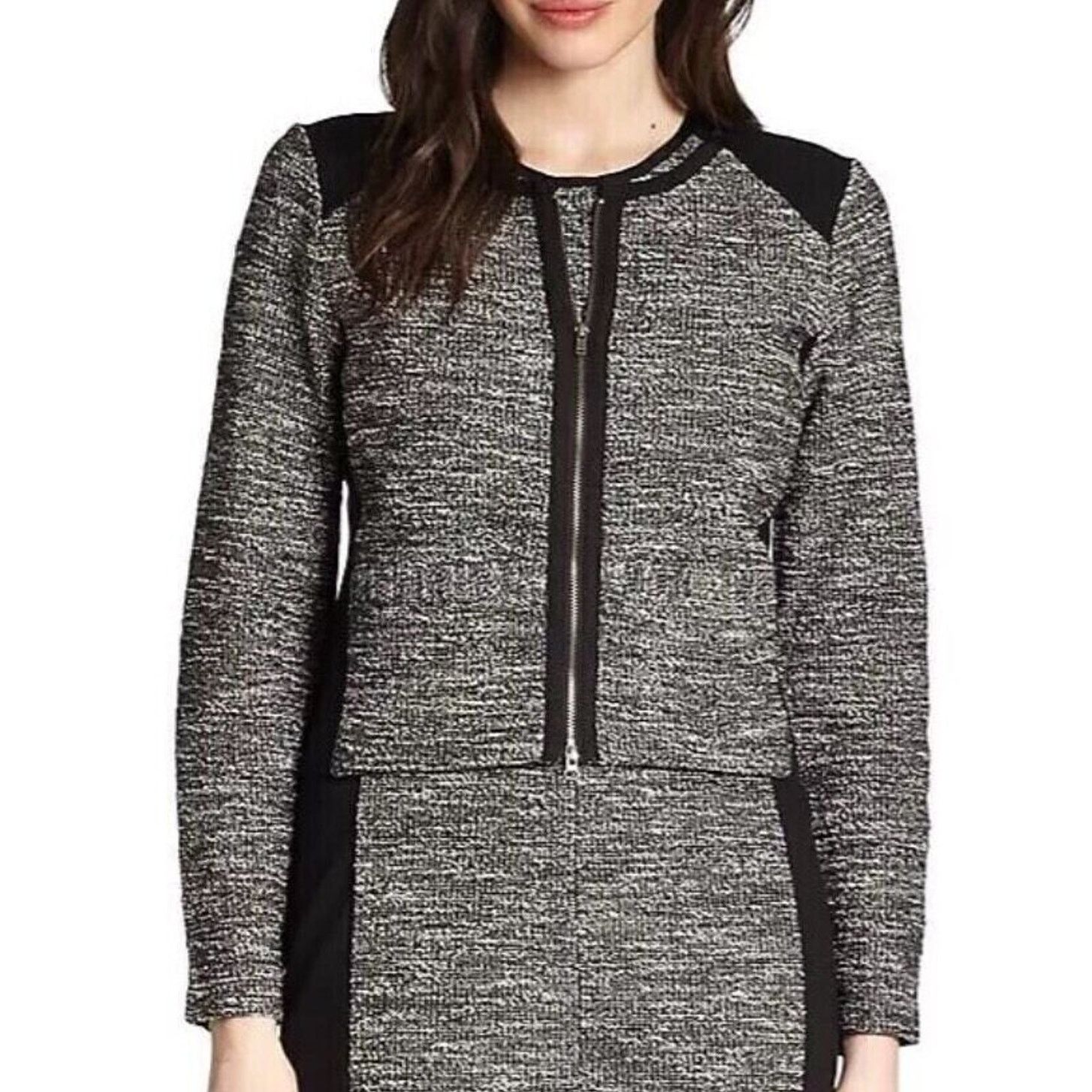 Eileen Fisher Eileen Fisher Tweed Blazer Cropped Jacket Full Zip Size PS Size S / US 4 / IT 40 - 2 Thumbnail