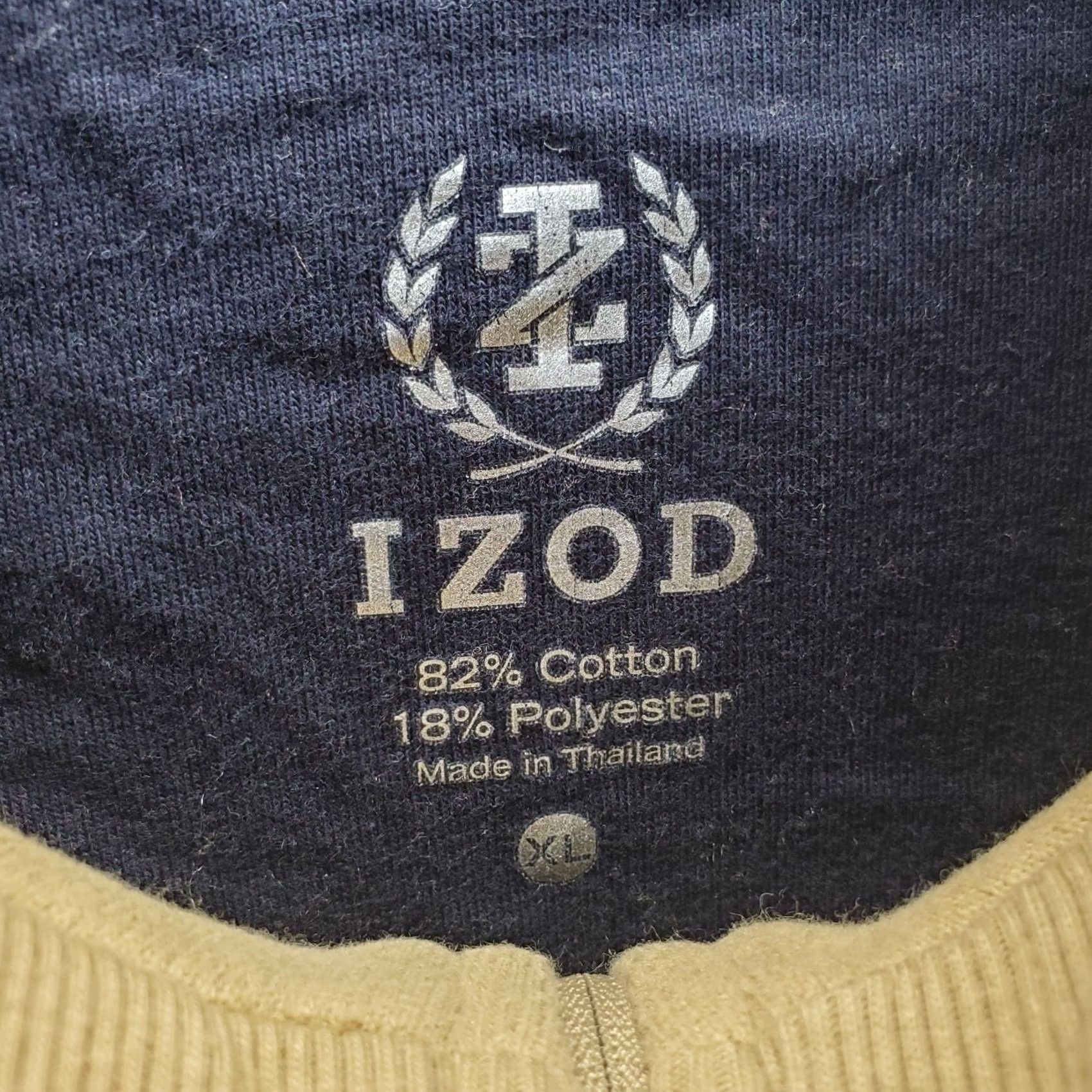Izod IZOD Sweatshirt Mens XL Brown Embroidered Logo Raglan Sleeve 1/4 Zip Mock Neck High Neck Zip Pullover Shirt Mens XL Brown Logo Raglan Sleeve 1/4 Zip Size US XL / EU 56 / 4 - 5 Thumbnail