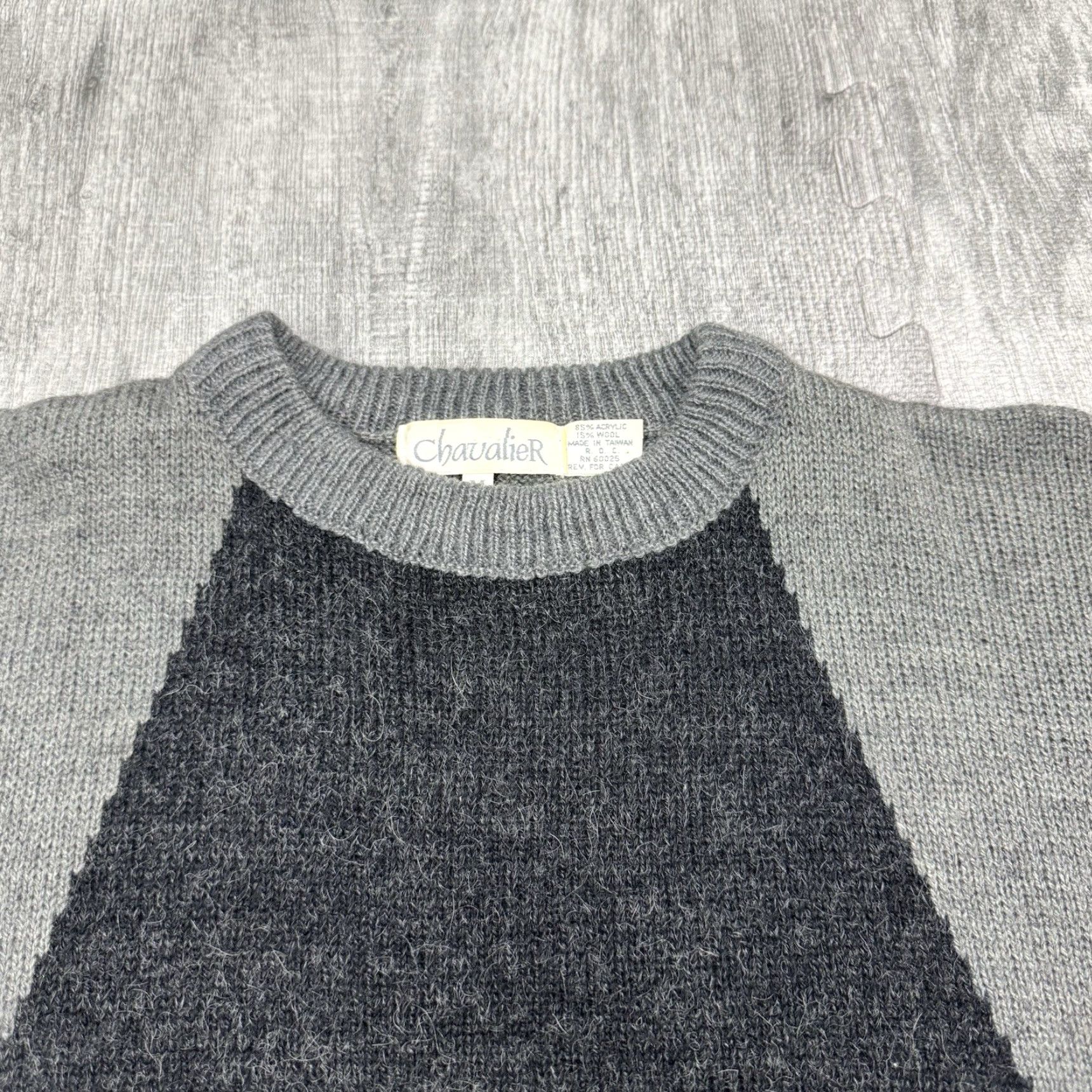 Vintage VTG 80S 90S CHAVALIER DIAMOND ARGYLE GEOMETRIC GRAYSCALE WOOL BLEND CREW SWEATER MENS M Size US M / EU 48-50 / 2 - 2 Thumbnail