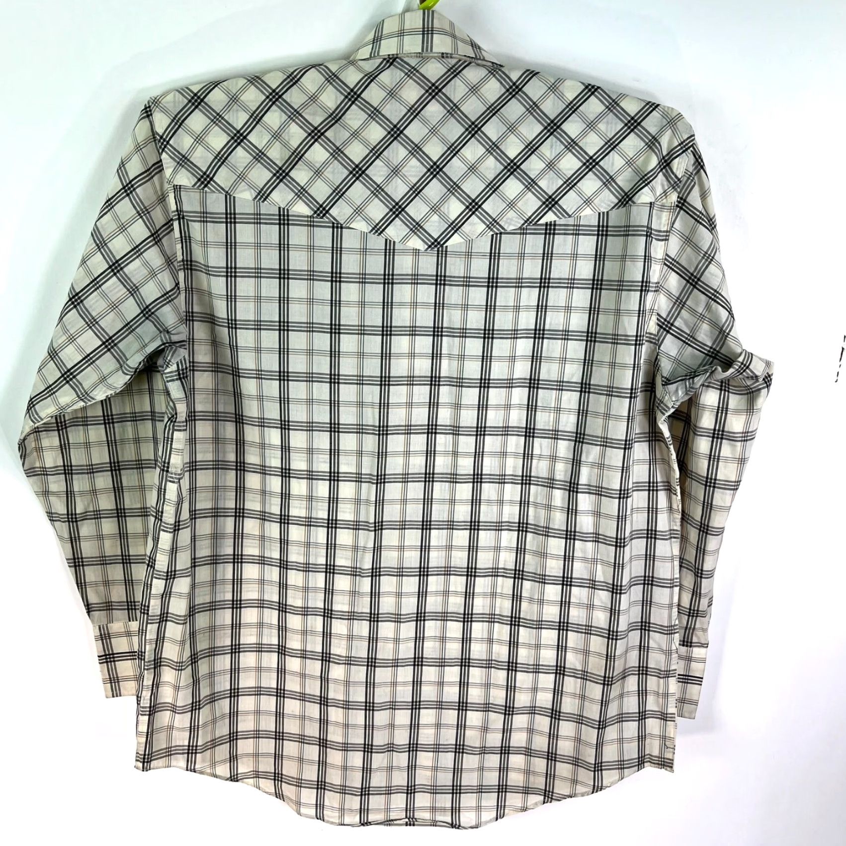 Vintage ELY Cattleman Shirt Mens L White/Gray Plaid Long Sleeve Button-Up Size US L / EU 52-54 / 3 - 6 Thumbnail