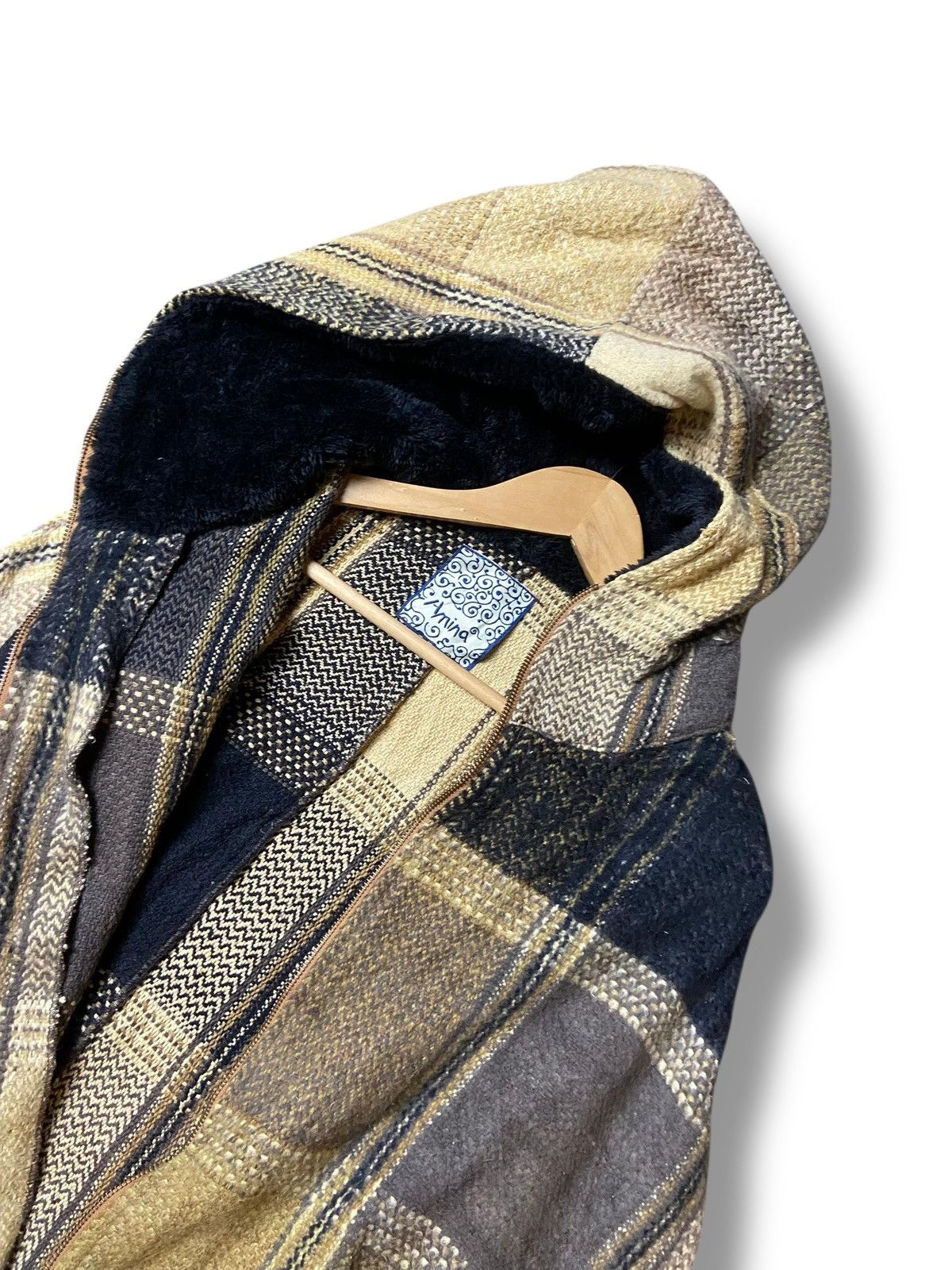 Japanese Brand × Vintage Amina Japanese Brand Checkered Hooded Ponchos (126) Size US XXL / EU 58 / 5 - 3 Thumbnail