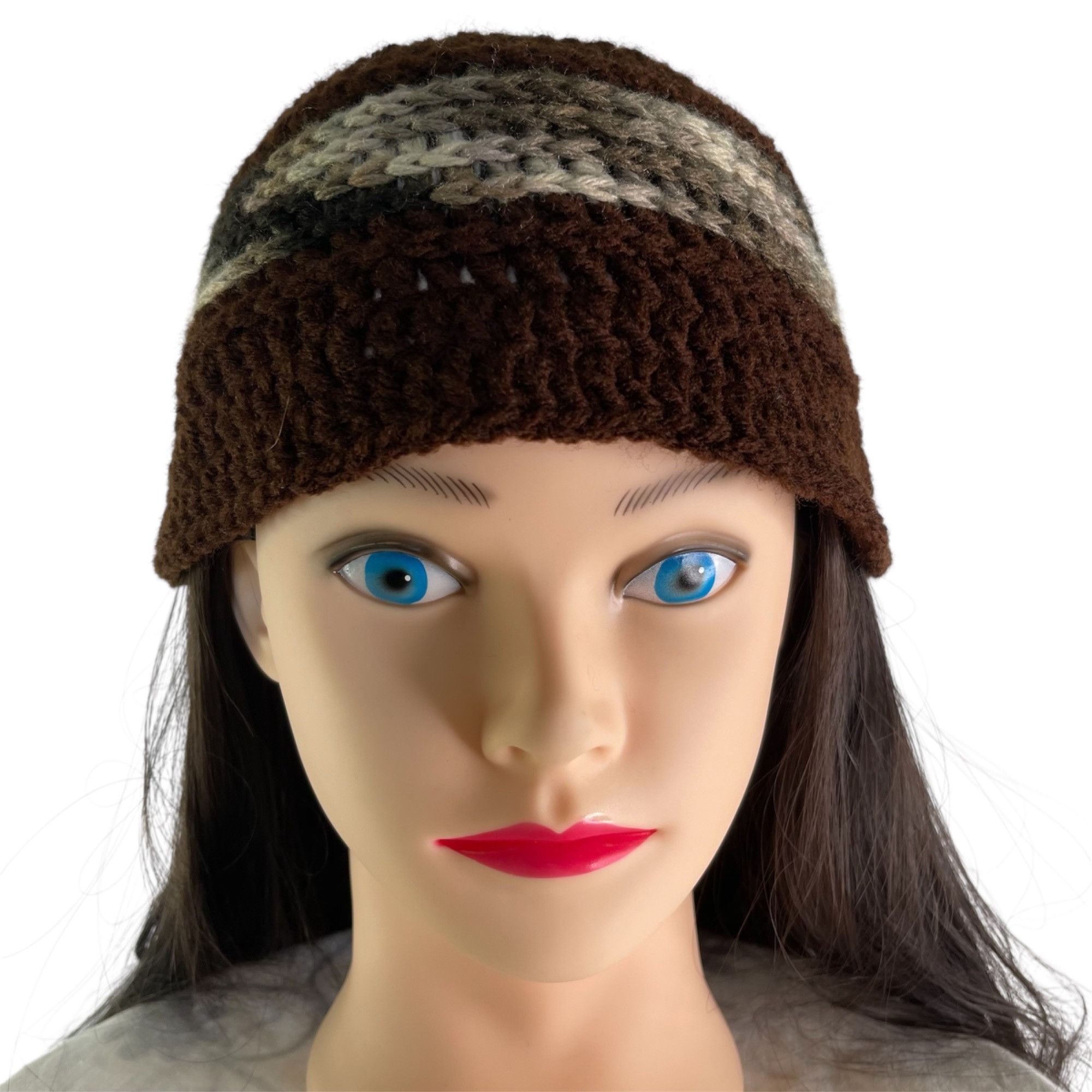 Handmade Crochet Bucket Beanie Hat Granny Square Pattern Brown Handma Size ONE SIZE - 1 Thumbnail