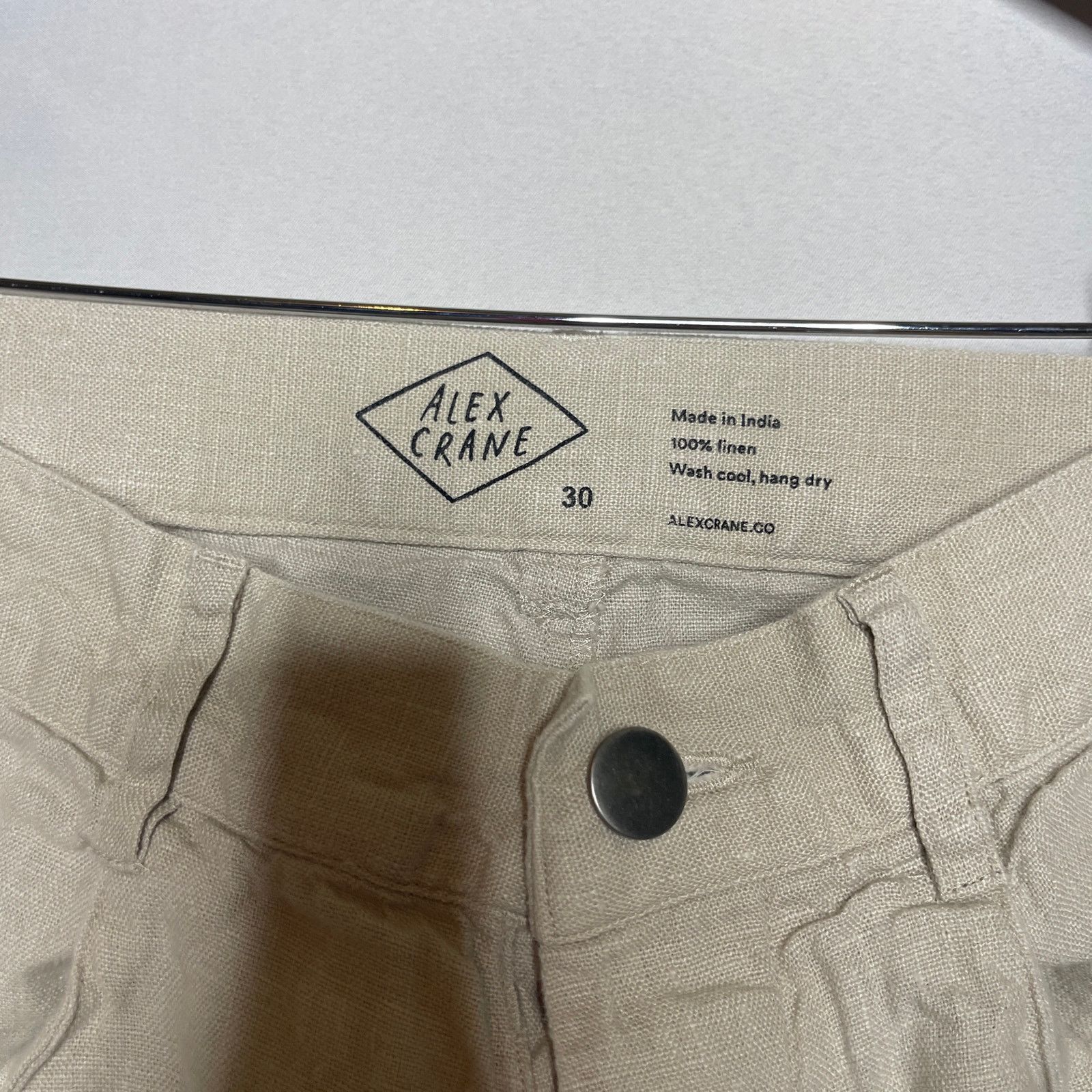 Alex Crane Alex Crane light beige 100% linen straight leg pants 30x28 Size US 30 / EU 46 - 6 Thumbnail