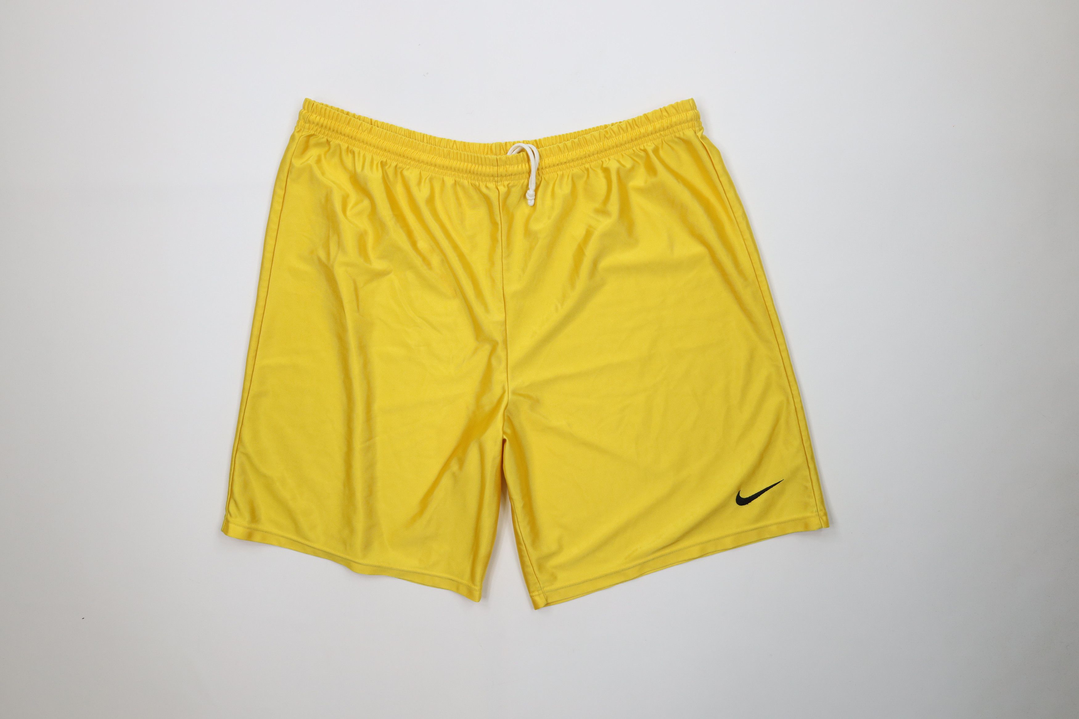 Nike Vintage 90s Nike Swoosh Gym Basketball Shorts Yellow USA Size US 36 / EU 52 - 1 Thumbnail