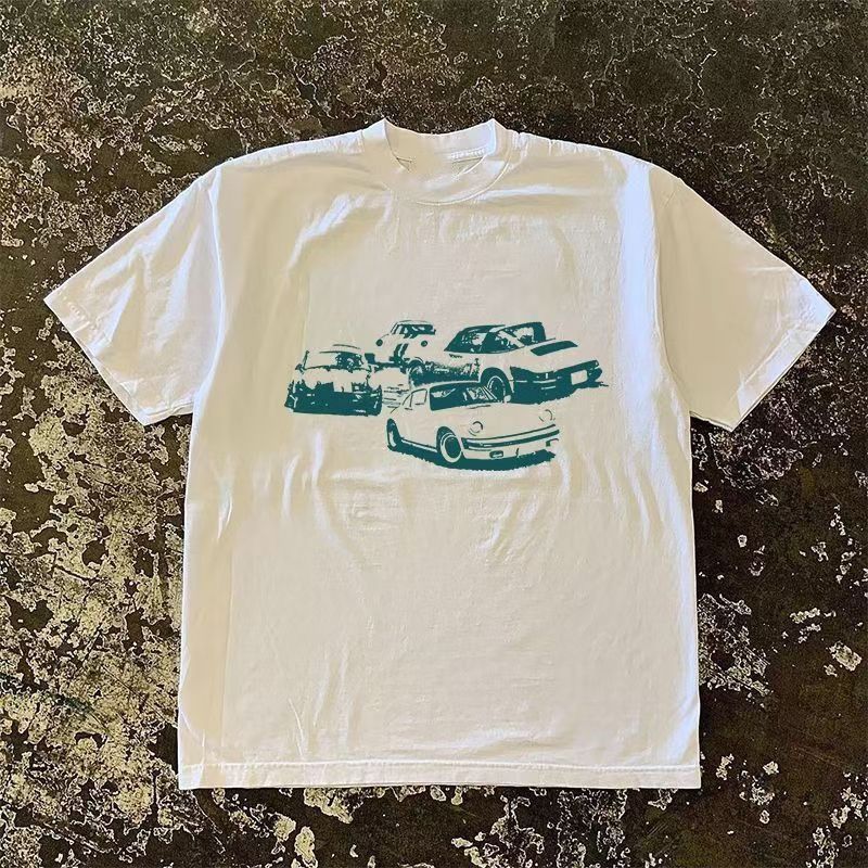 Japanese Brand White washed vintage car print t-shirt Size US M / EU 48-50 / 2 - 1 Thumbnail