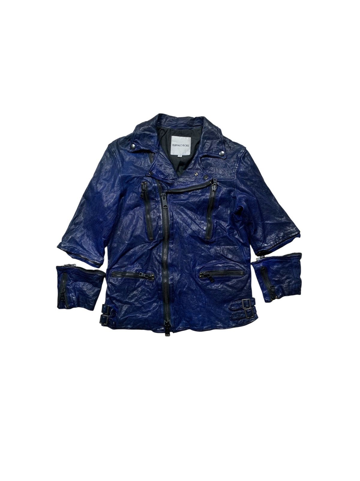 BUFFALO BOBS Buffalo Bobs HRB5406 Blue Goat Leather Biker Jacket Size US S / EU 44-46 / 1 - 2 Thumbnail