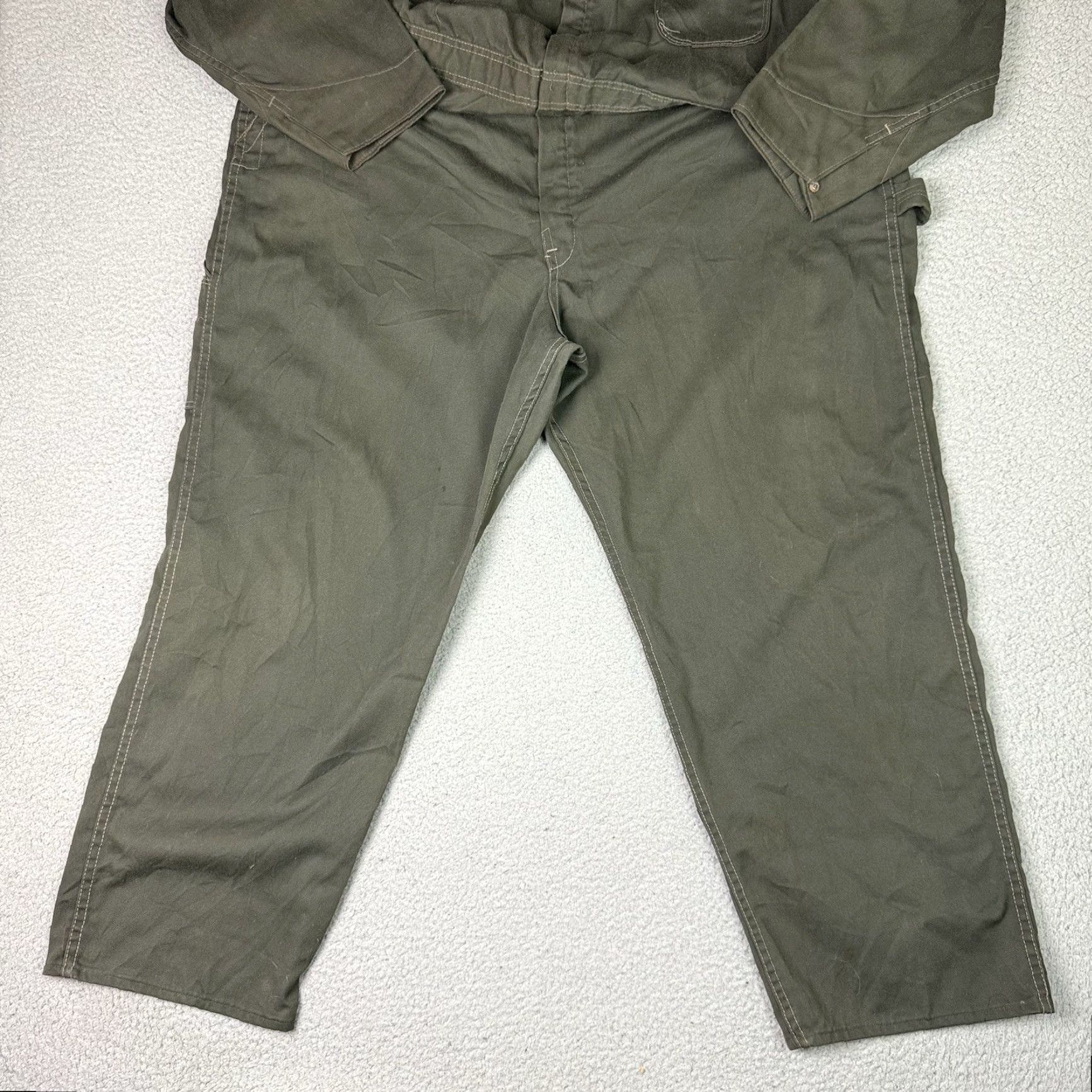 Wrangler VINTAGE Big Ben Wrangler Denim Coveralls Mens 2XL 50 Regular Green Distressed 90s Workwear Casual Denim Coveralls Mens Size US 39 - 2 Thumbnail