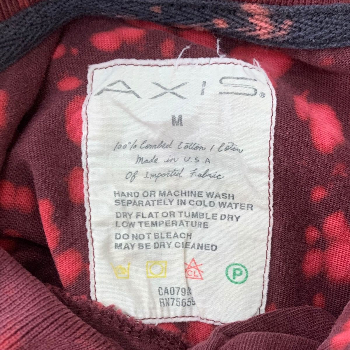 Other Vintage AXIS USA Made Bleach Dye Polo Long Sleeve Shirt Red Size M / US 6-8 / IT 42-44 - 4 Thumbnail