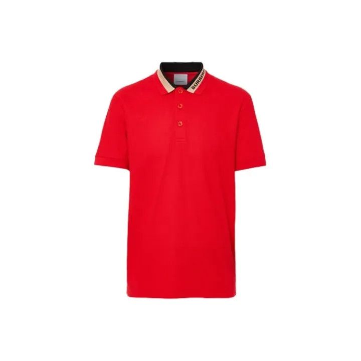 Burberry Burberry Red Cotton Polo Shirt for Men Size US S / EU 44-46 / 1 - 1 Thumbnail