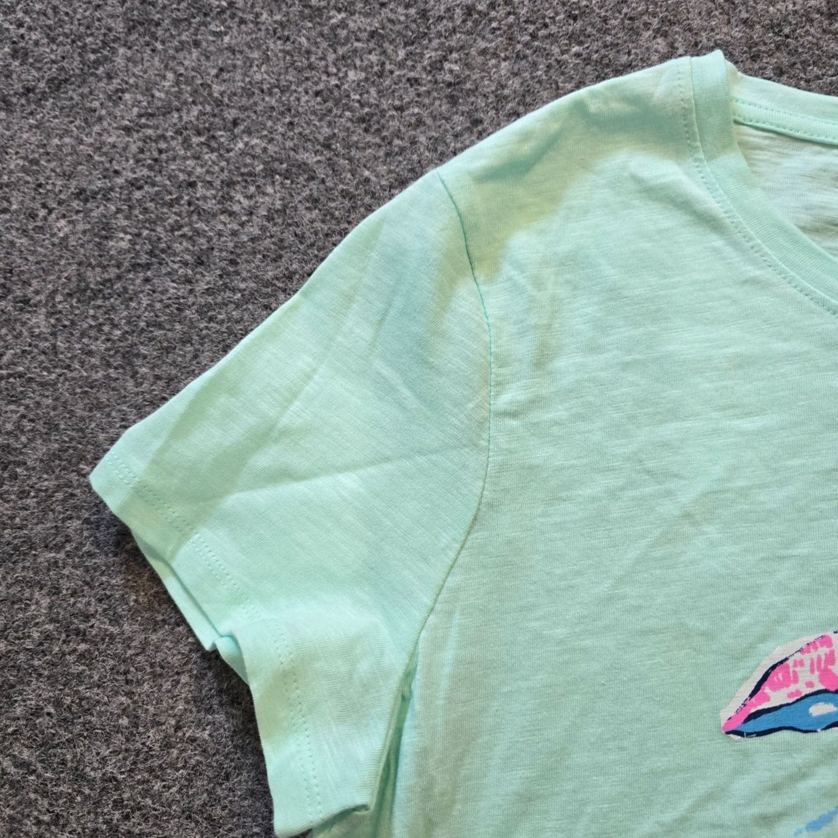 Pinko Caribbean Joe Top Womens L Green Pink Turtle Short Sleeve Casual Tropical Knit Cotton Regular Authentic Style Shirt Mens? Size L / US 10 / IT 46 - 4 Thumbnail
