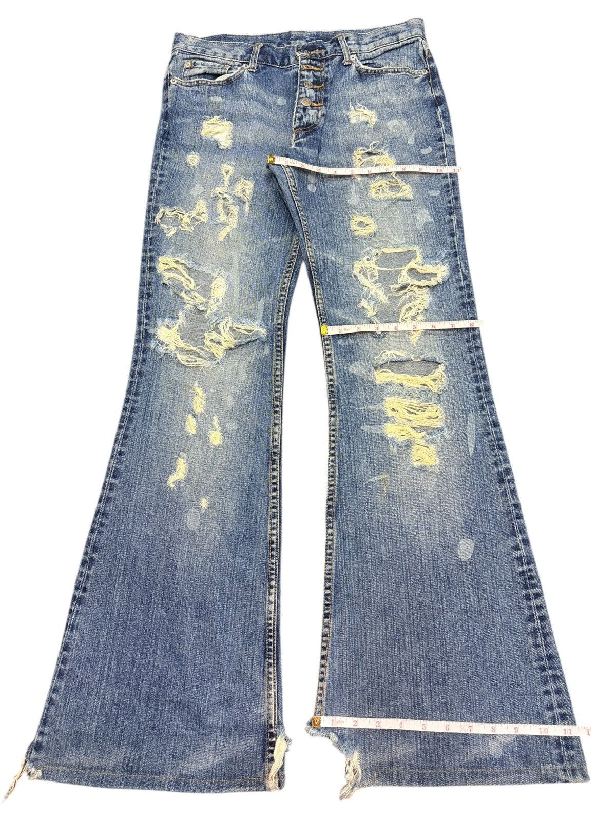 Tornado Mart Vintage Tornado Mart Ripped Distress Flare Jeans Size 32" / US 10 / IT 46 - 8 Thumbnail
