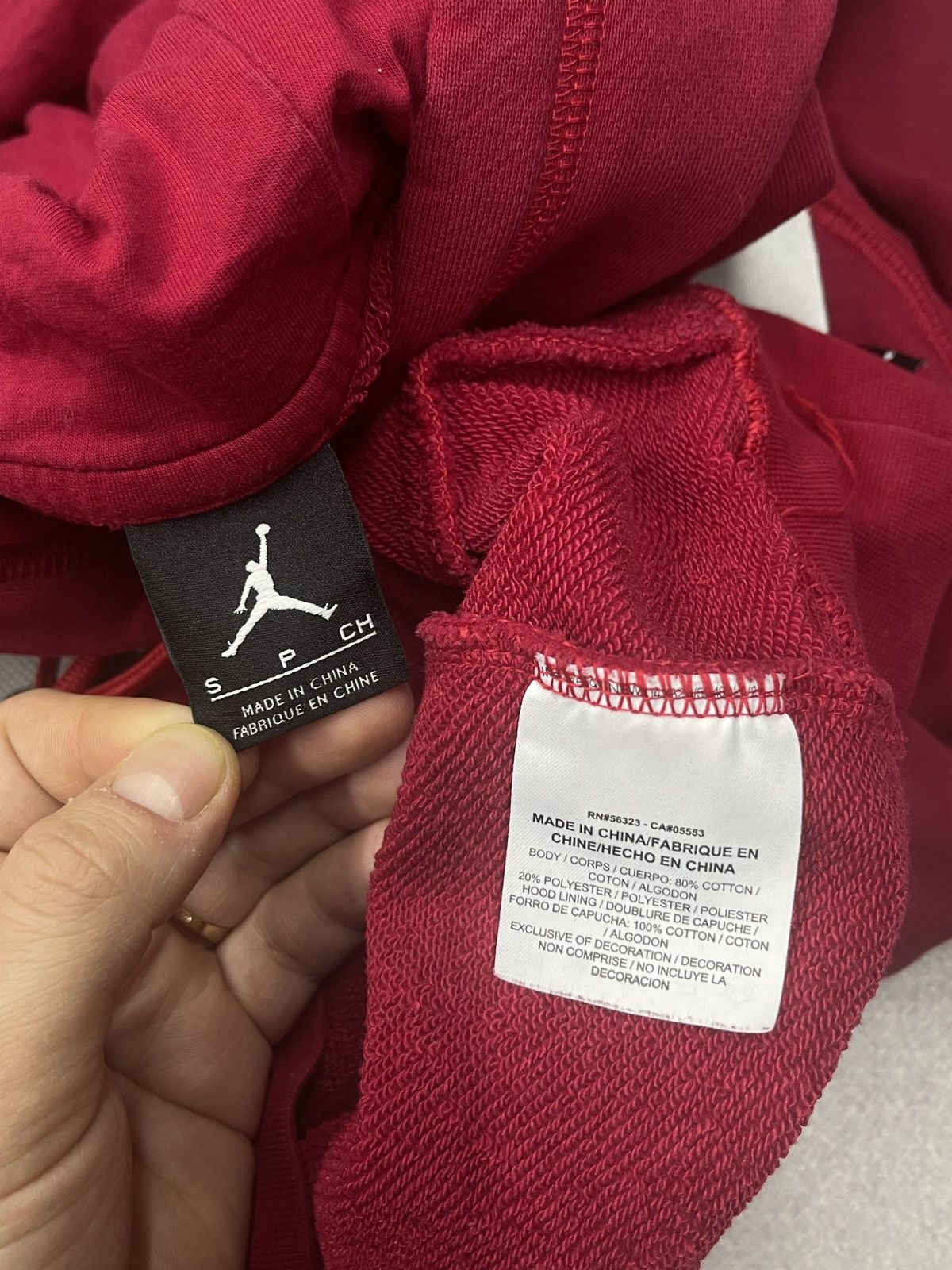 Jordan Brand Mens Air Jordan Hoodie Red Big Logo Print Legend Nike Size US M / EU 48-50 / 2 - 9 Thumbnail