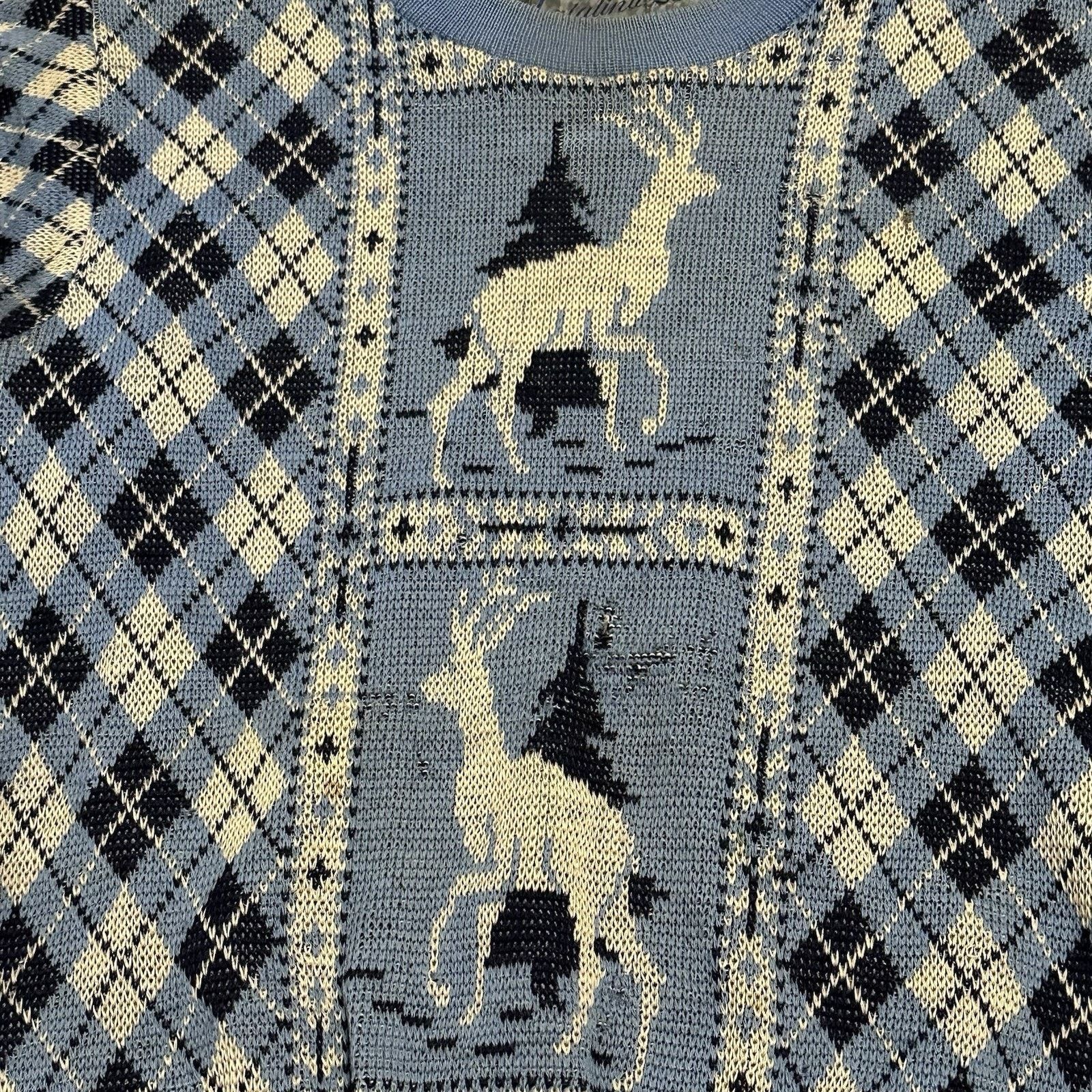 Catalina Catalina Rare Vintage 1940’s Wool Knit Novelty Sweater Blue Size S / US 4 / IT 40 - 2 Thumbnail