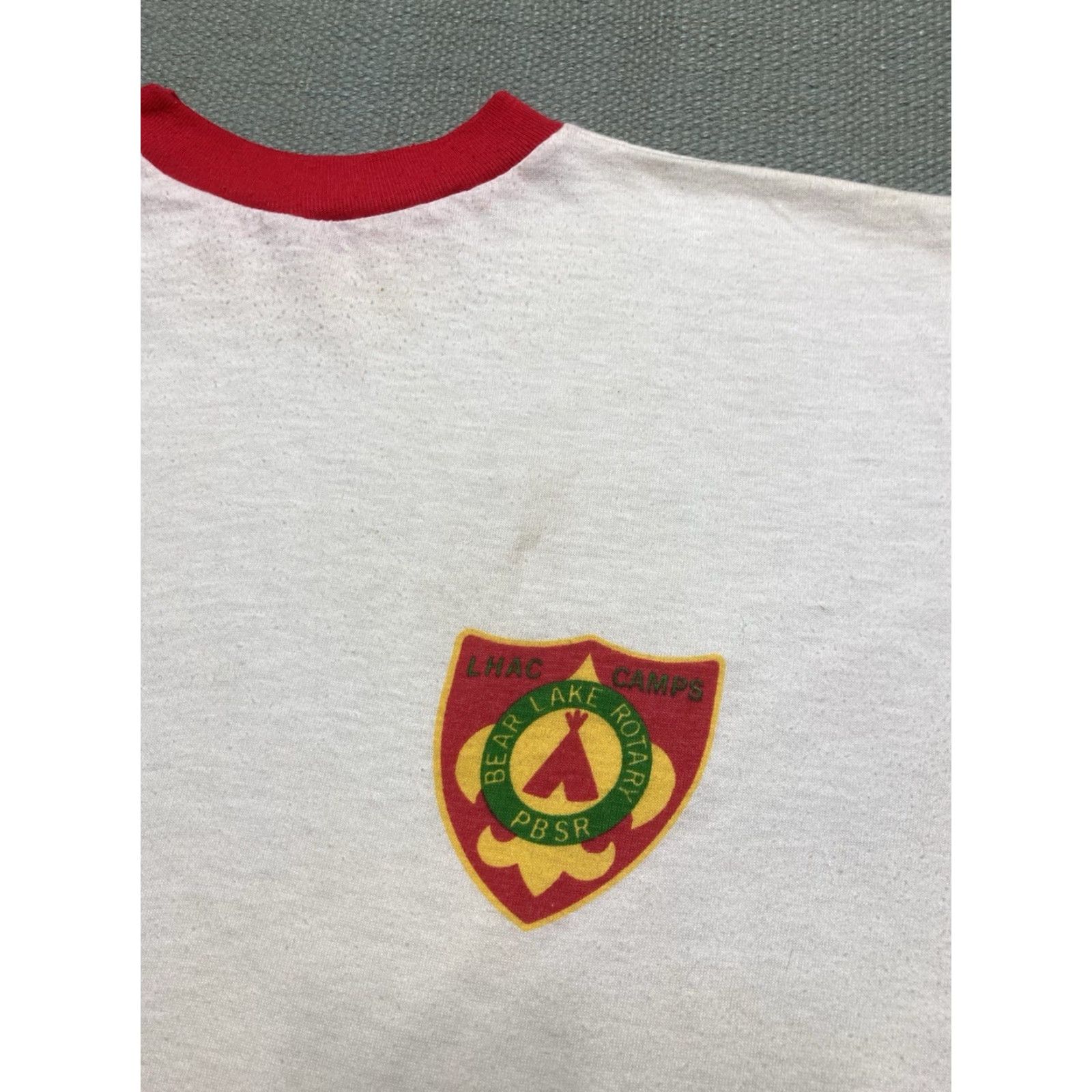 BOYY VINTAGE Boy Scout ringer t shirt Shirt Adult XL Bears Lake Michigan BSA 60s 70s Mens Size US XL / EU 56 / 4 - 5 Thumbnail