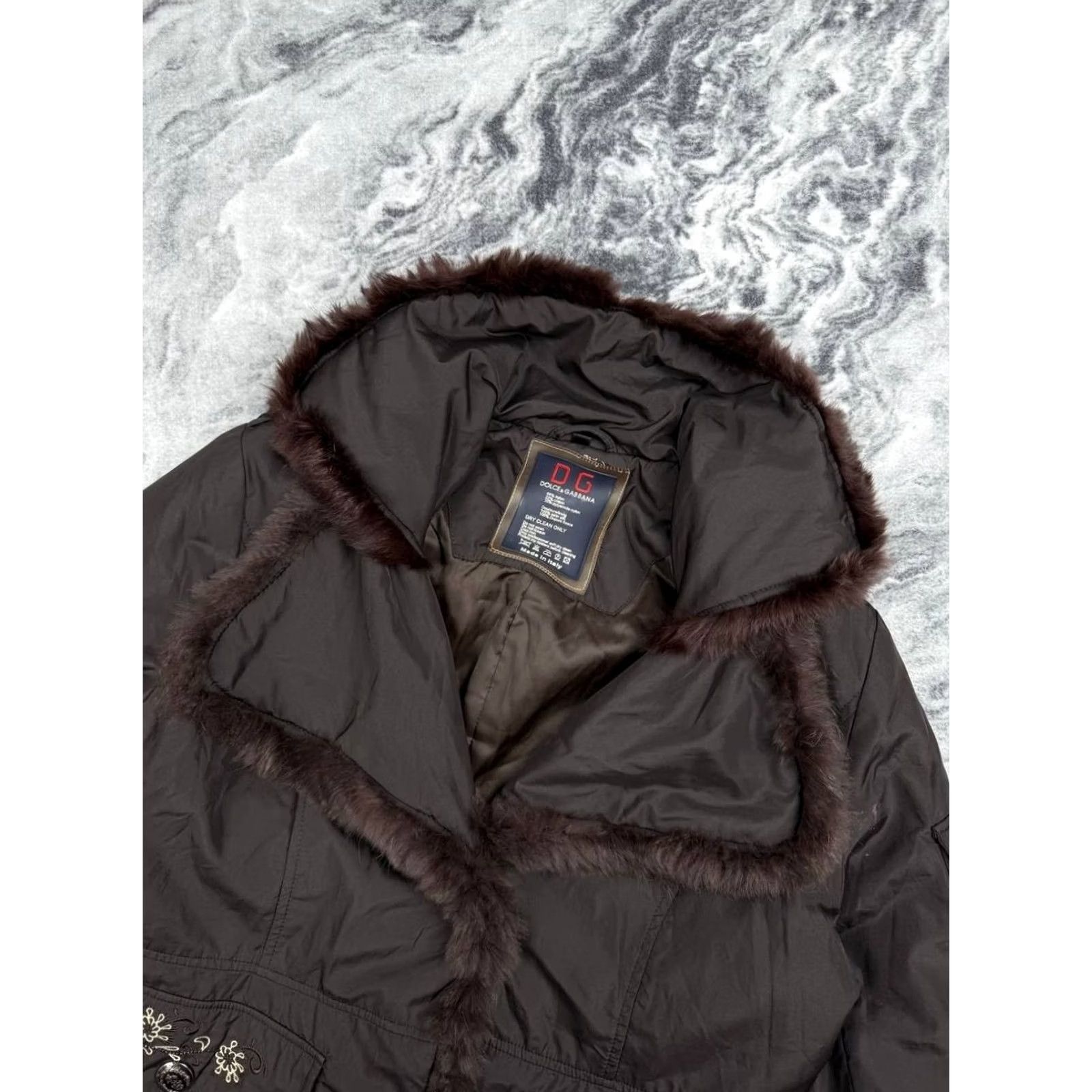 Dolce & Gabbana VINTAGE Dolce&Gabbana Jacket Real Fur 2XL Womens Brown Fur Lining Regular Size Vintage Primera? Wait, cannot add extra. Size XXL / US 16-18 / IT 52-54 - 3 Thumbnail