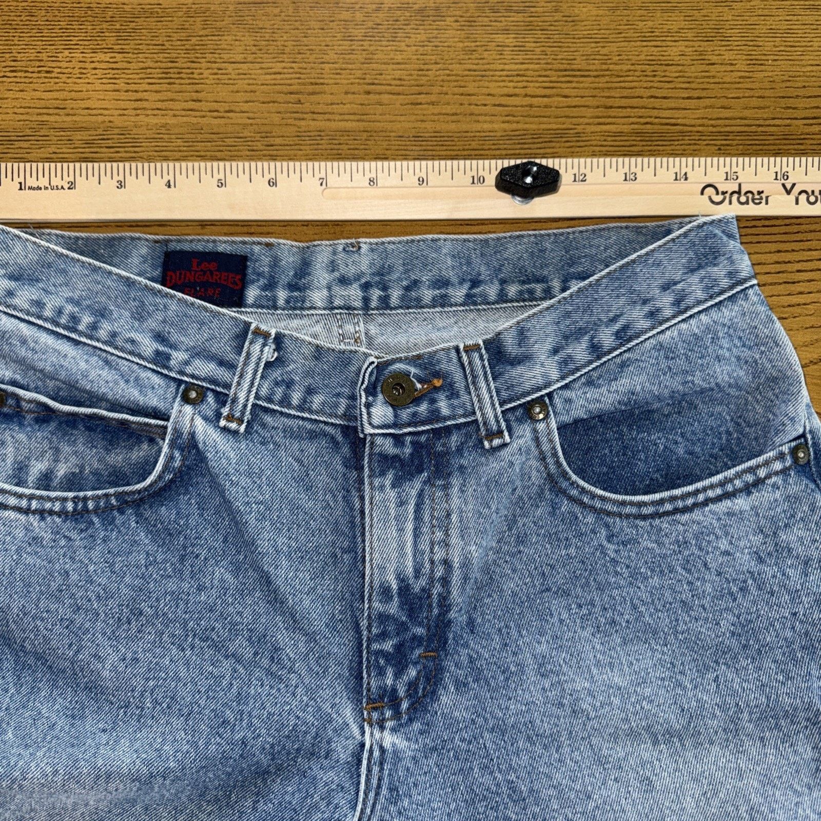 Lee Vintage Y2K 2001 Lee Dungarees Flare Jeans 9 Long 30W 33L Size 30" / US 8 / IT 44 - 7 Thumbnail