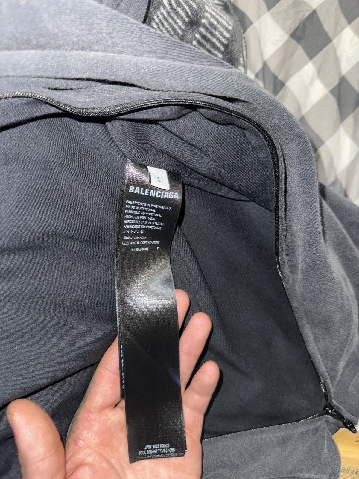 Balenciaga BALENCIAGA CORSETED ZIP-UP HOODIE — BLACK FADED (FW25) Size S / US 4 / IT 40 - 7 Thumbnail